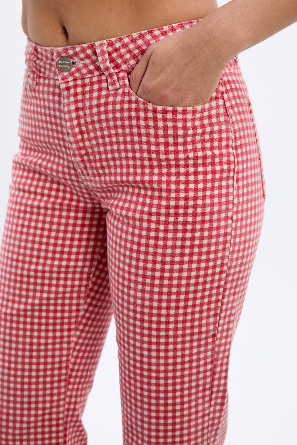 Kenny Jeans in Red Gingham — view 6