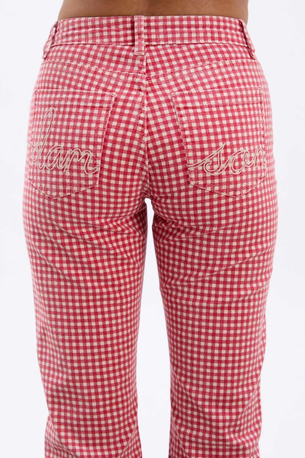 Kenny Jeans in Red Gingham — view 7