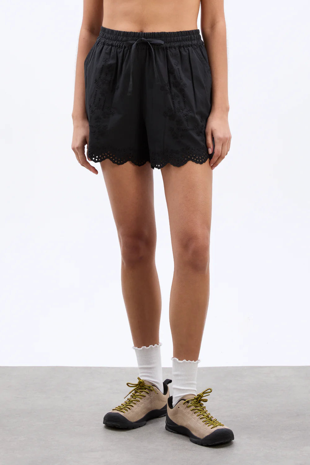 Blondey Shorts in Black Embroidery
