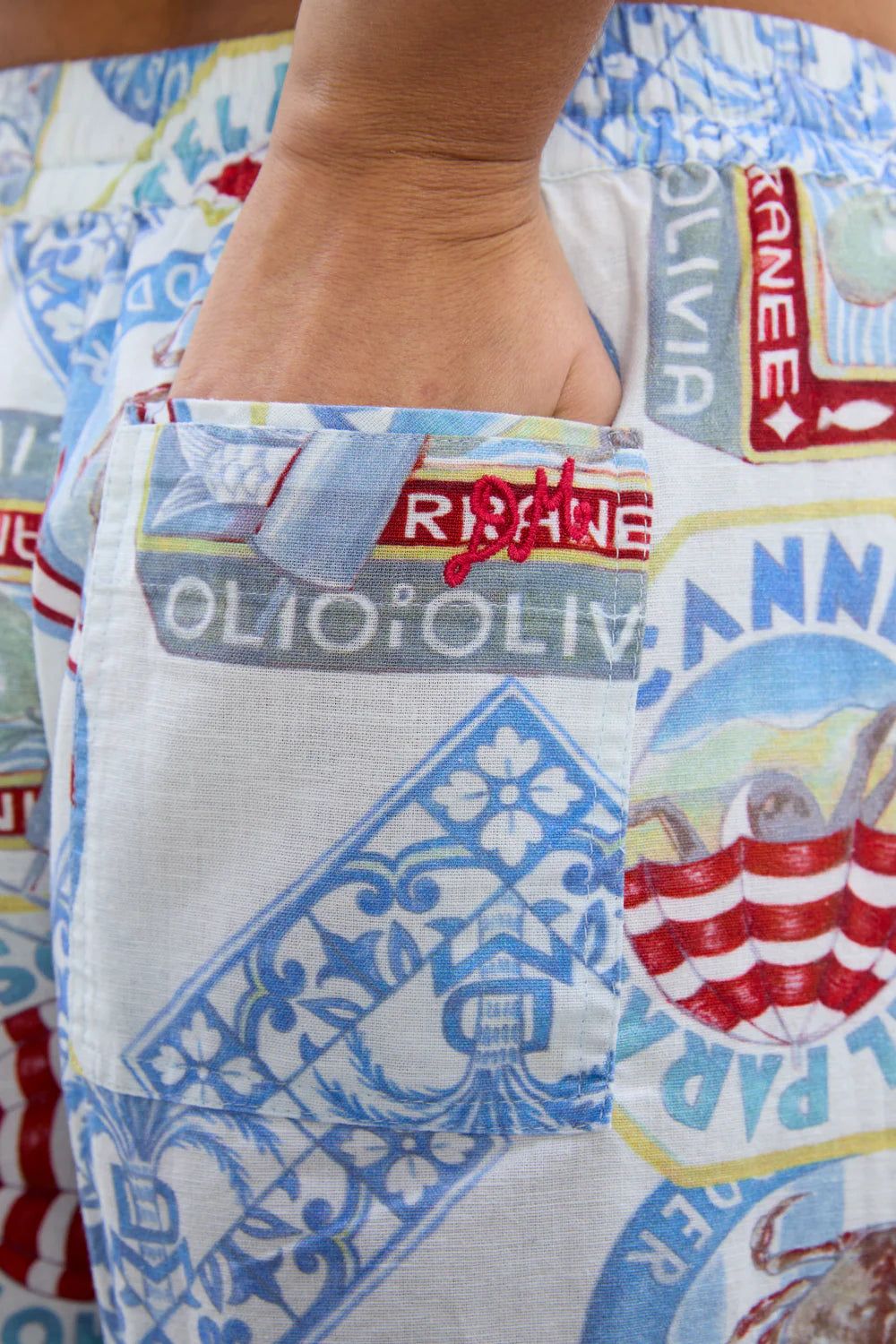 Pull On Shorts in Holiday Print — view 4