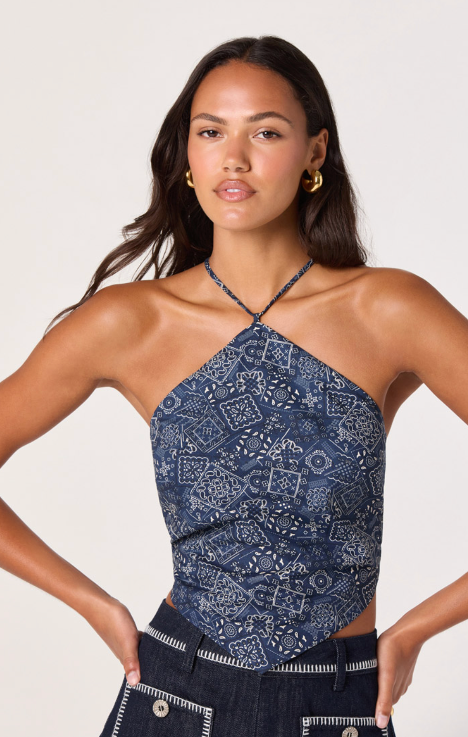 Shaniya Top in Navy Bandana
