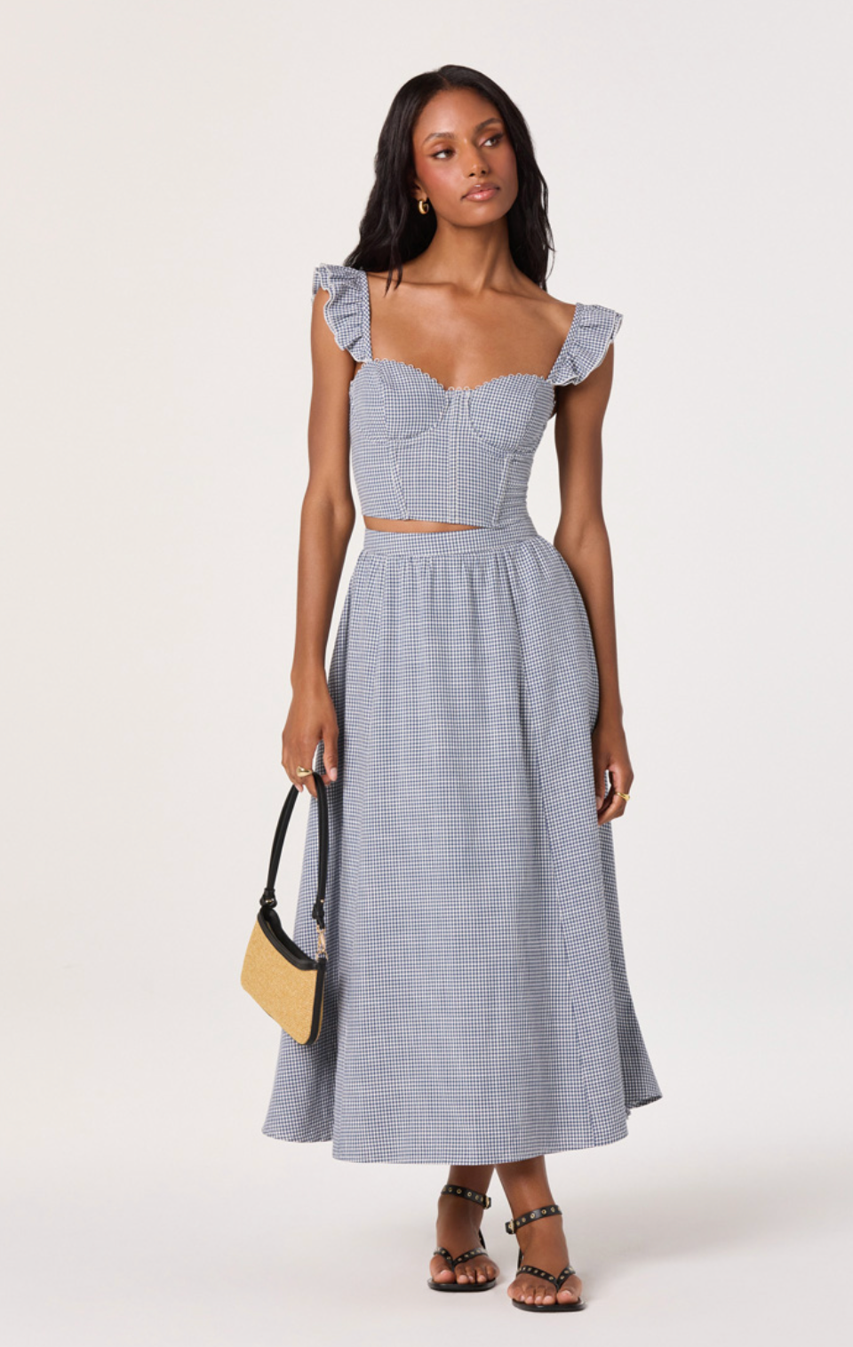 Wylda Skirt in Blue Gingham