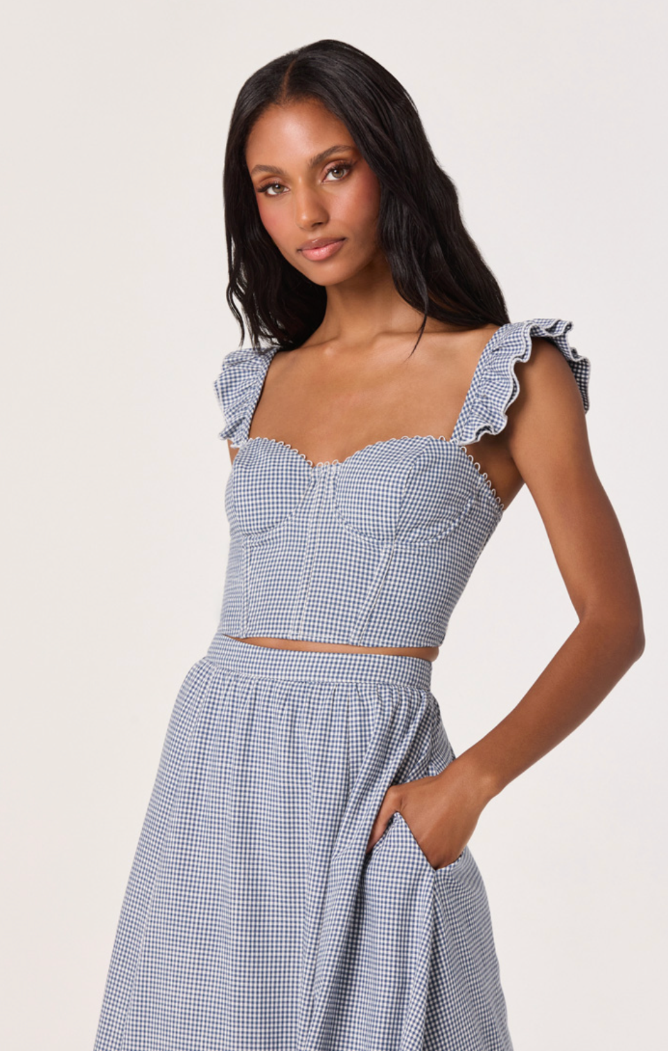 Wylda Skirt in Blue Gingham — view 4