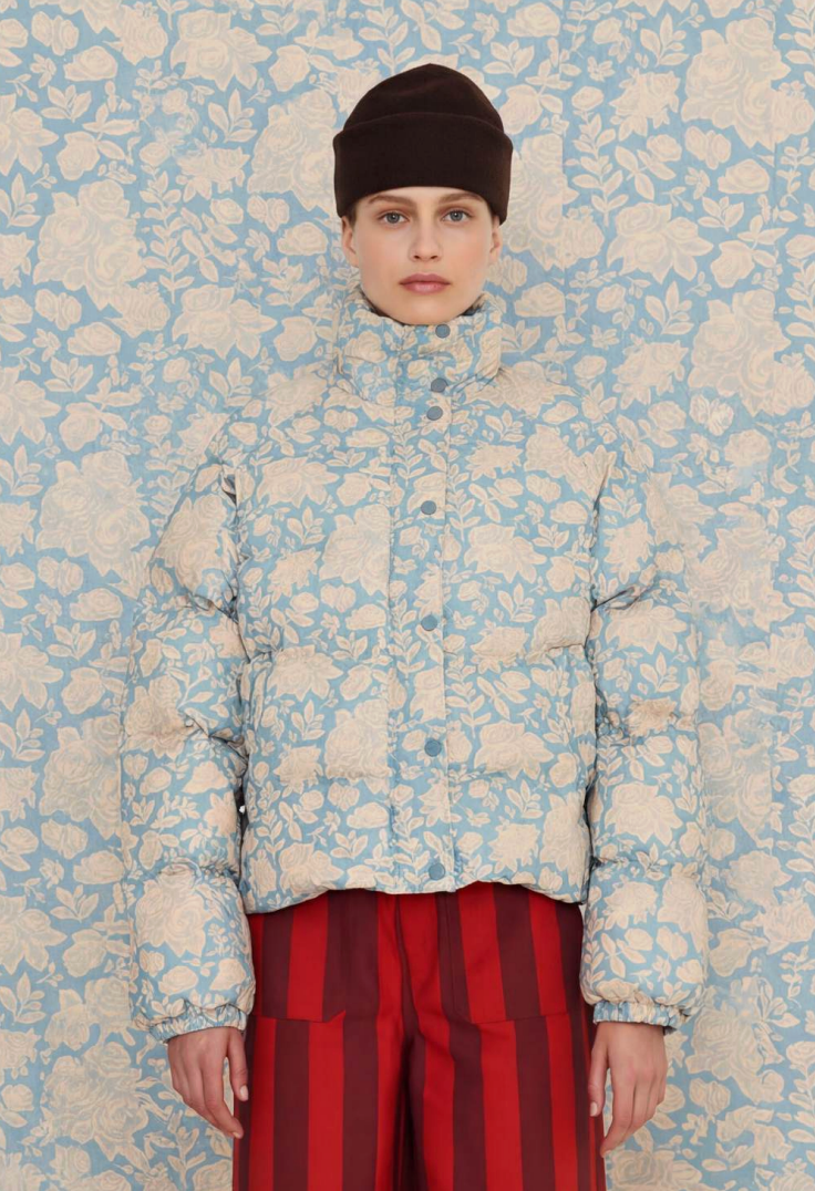 Winter Roses Short Jacket in Denim Blue