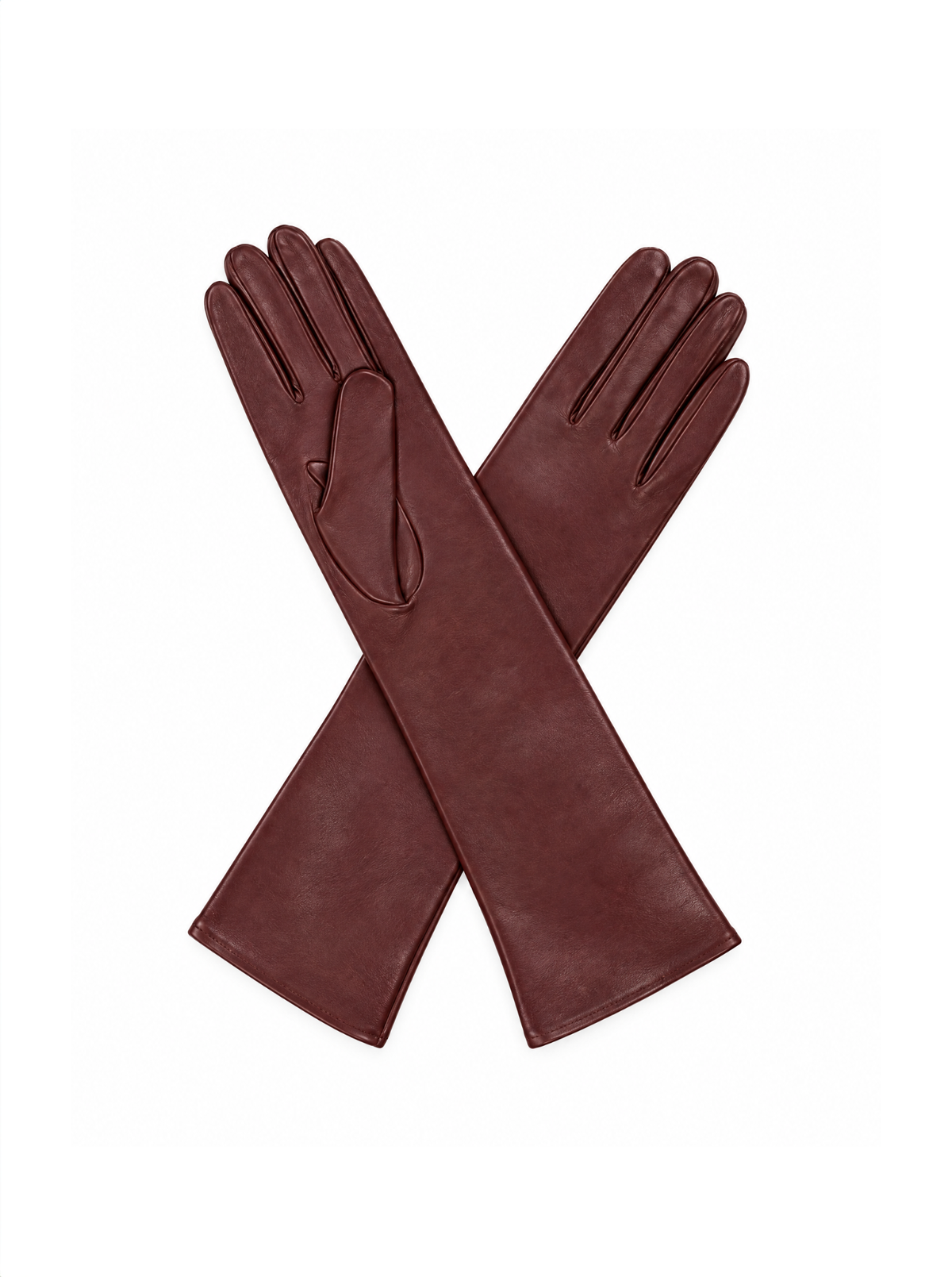 Silk Lined Nappa Gloves in Burgundy