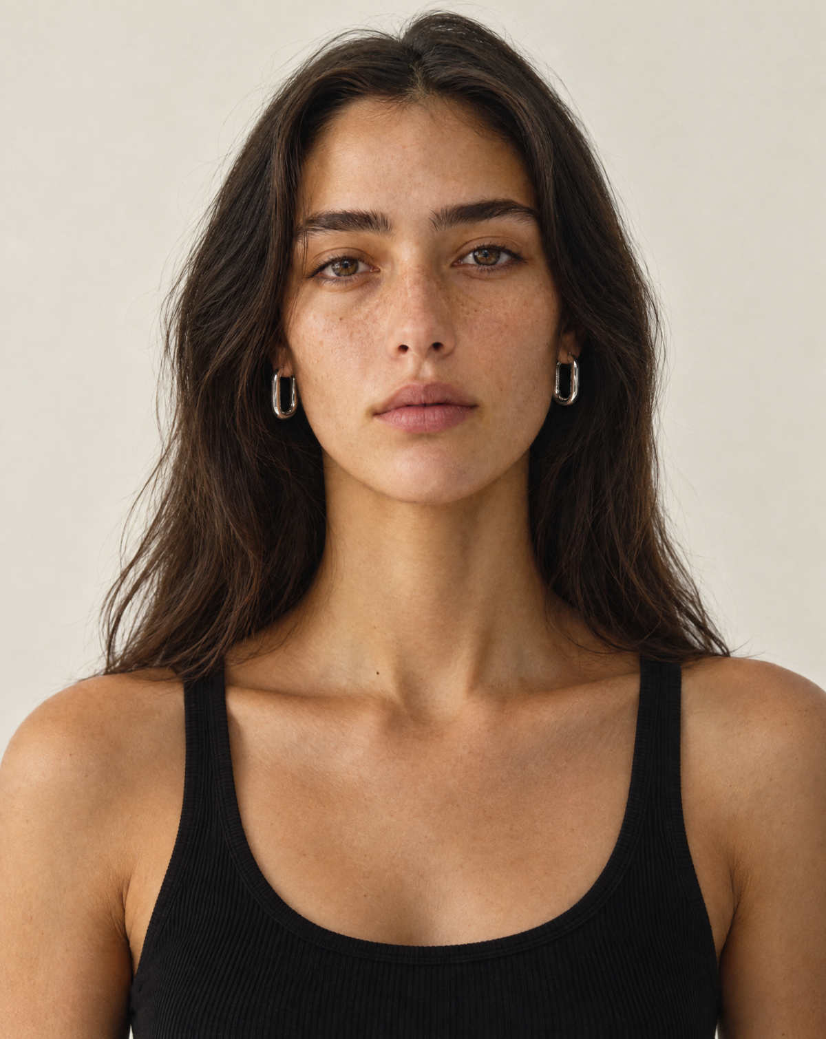Sterling Silver Chain Link Hoop Earrings — view 1