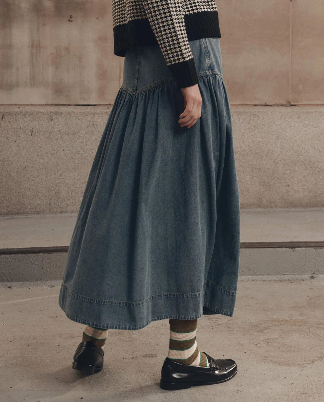 The Western Yoke Skirt in Denim — view 4