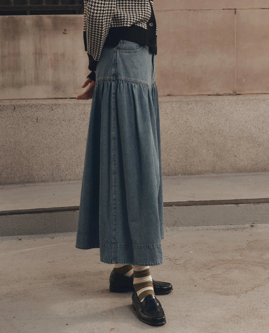 The Western Yoke Skirt in Denim — view 5