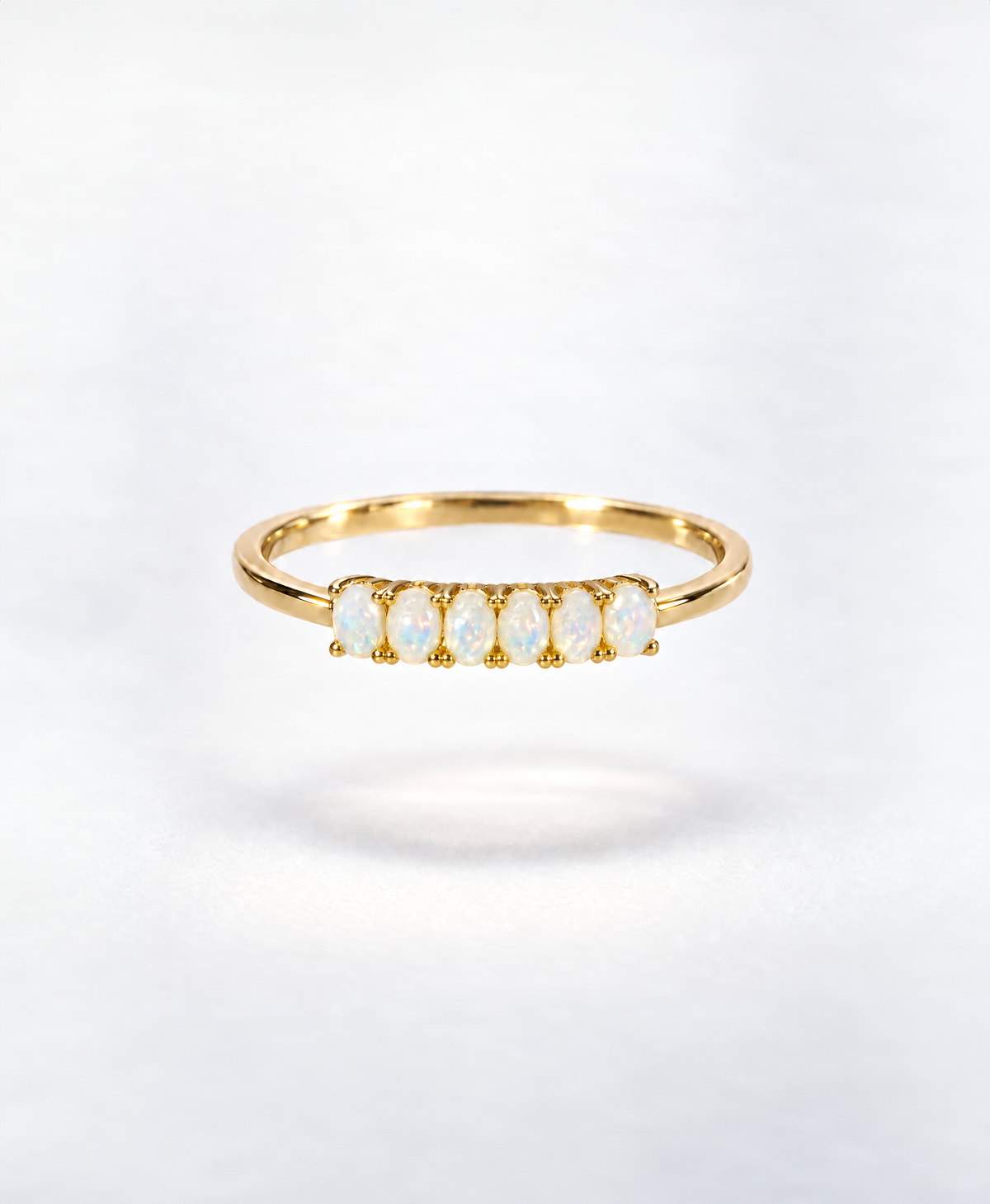 White Opal Oval Ring