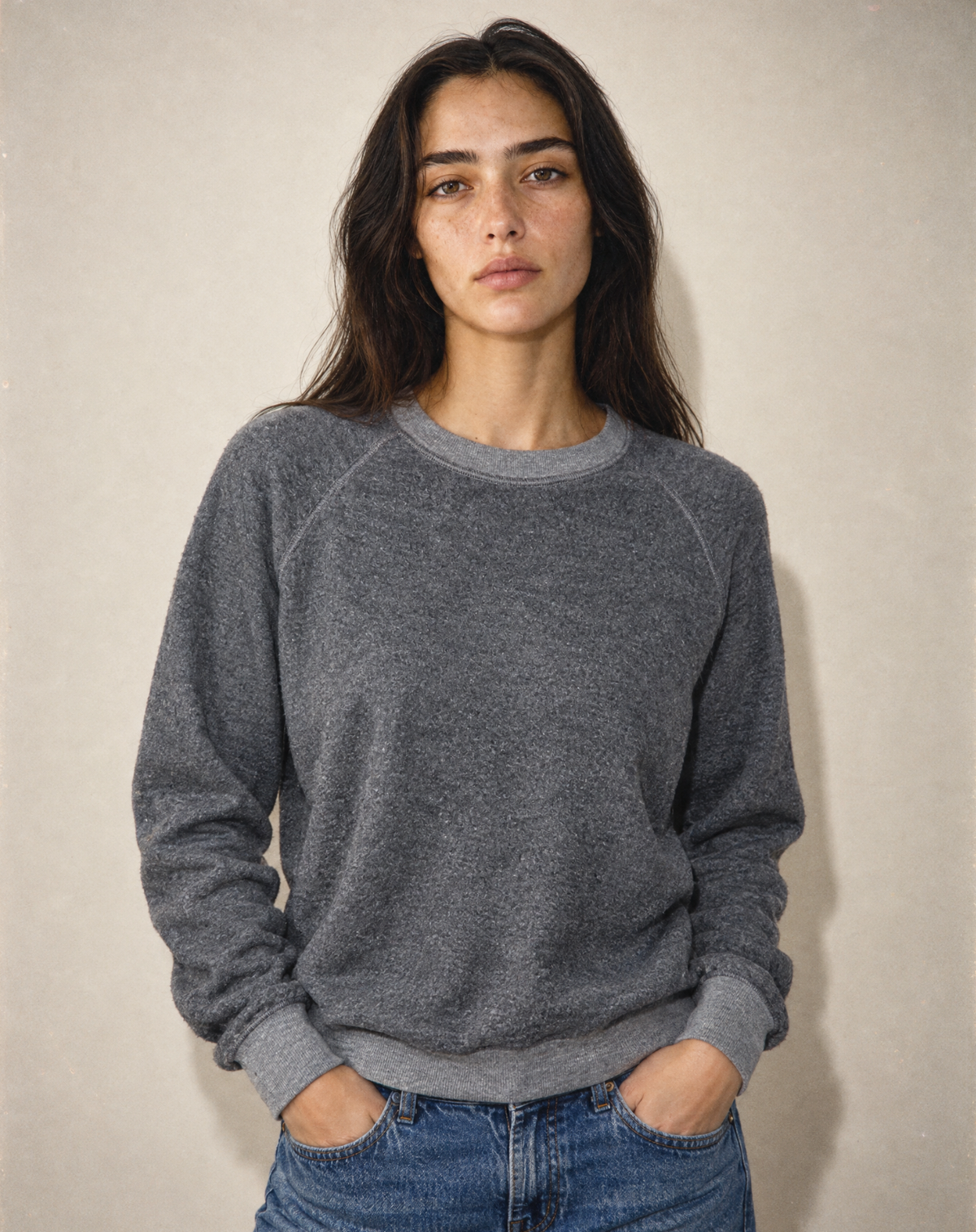 Ziggy Regular Fit Crew Neck Sweatshirt in Dark Heather Grey — view 2