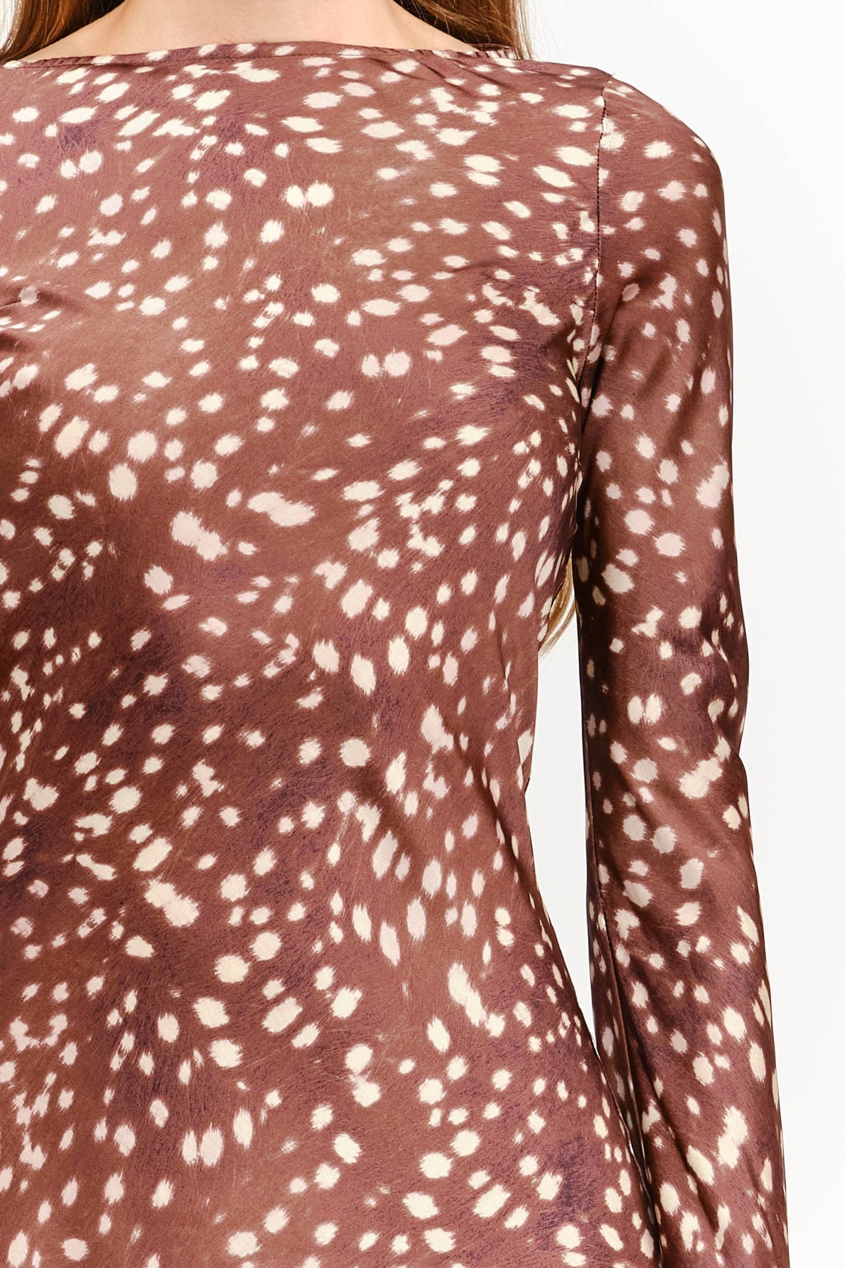 Georgie Satin Bias Cut Maxi Dress in Deer — view 8
