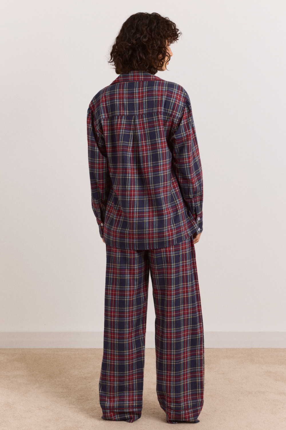 Antonella Flannel Pyjama Set in Tawny Check - view 4