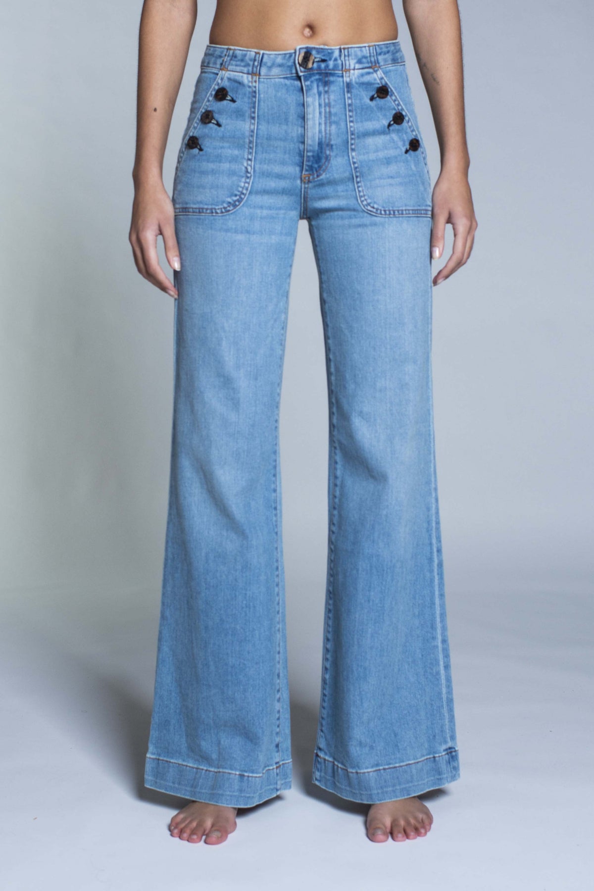 Brickhouse Wide Leg Jean in Harbour — view 2