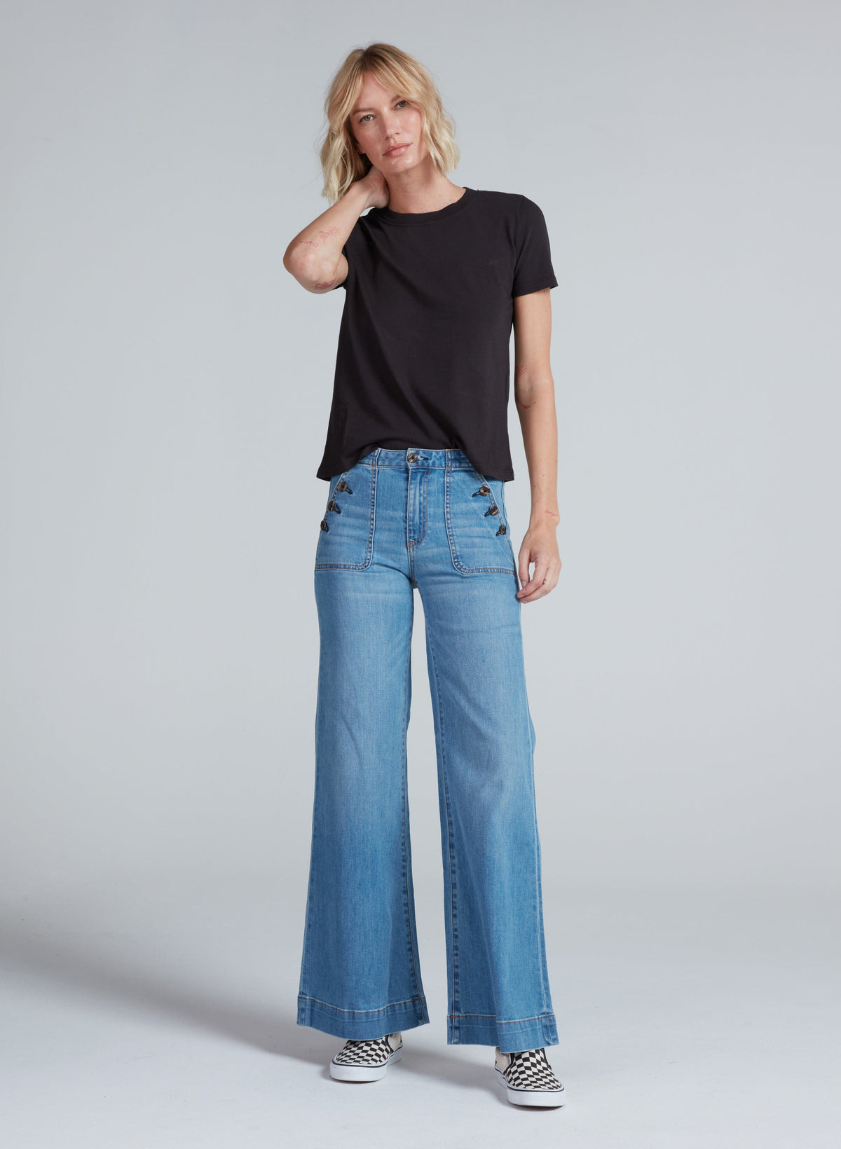 Brickhouse Wide Leg Jean in Harbour — view 5