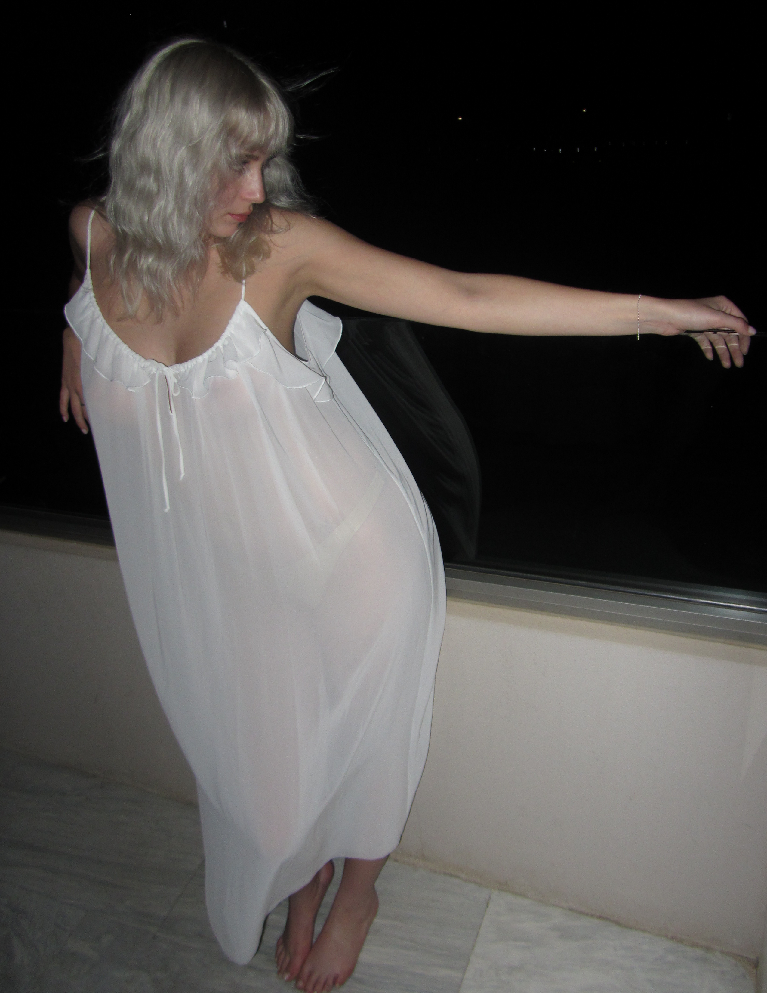 Coucou Lola Deia Chiffon Gown in White