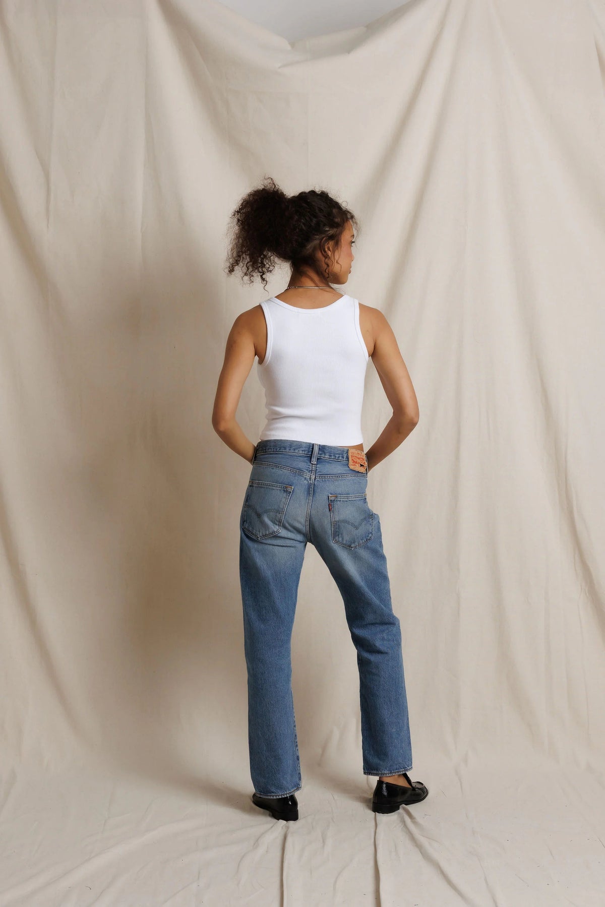Perfect White Tee Blondie rib tank in white — further view