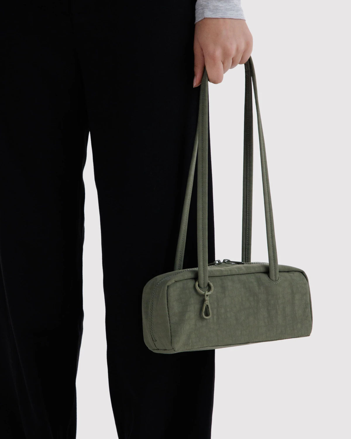 Small Nylon Bowler Bag in Caper — view 3