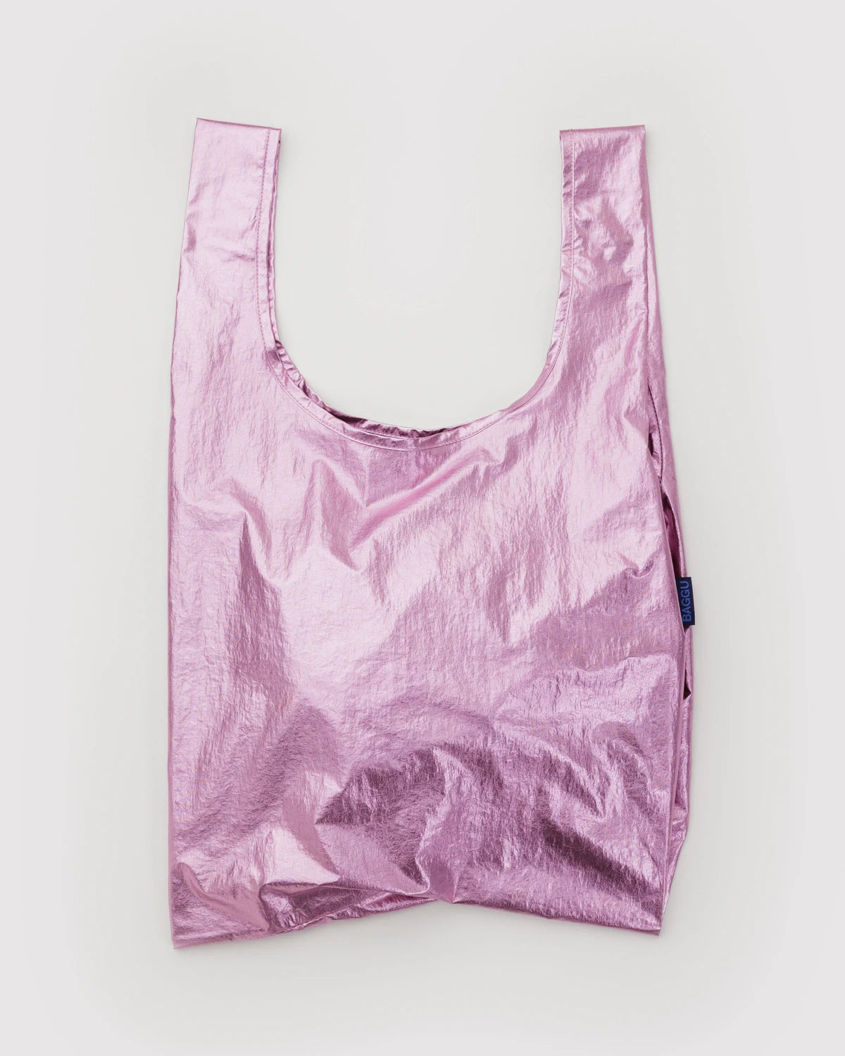 Standard Baggu in Blush Metallic — front view