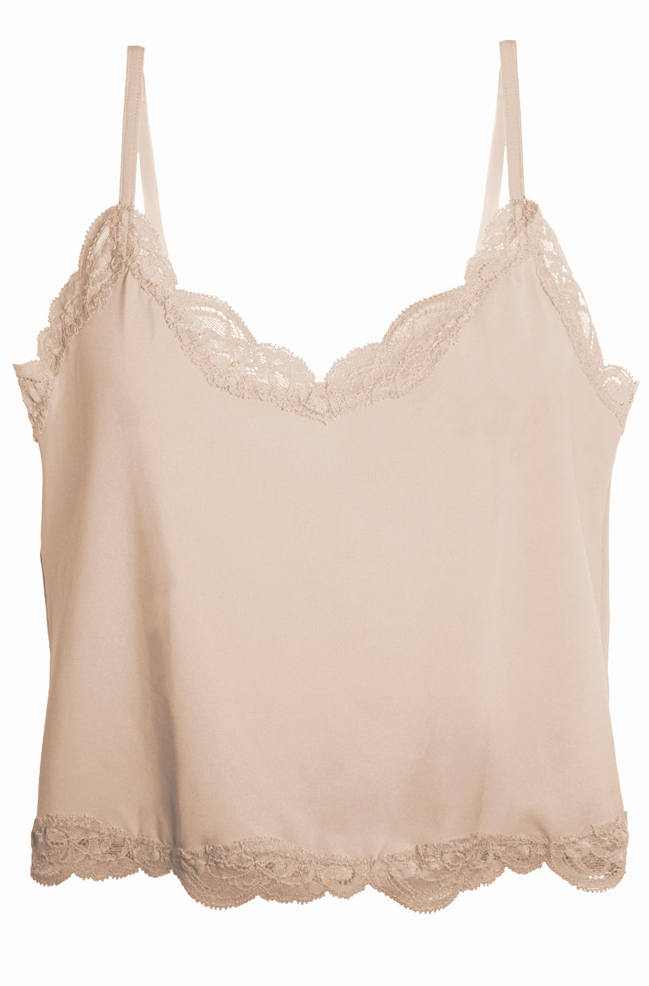 Delicious with Lace Cropped Cami in Parchment — view 3