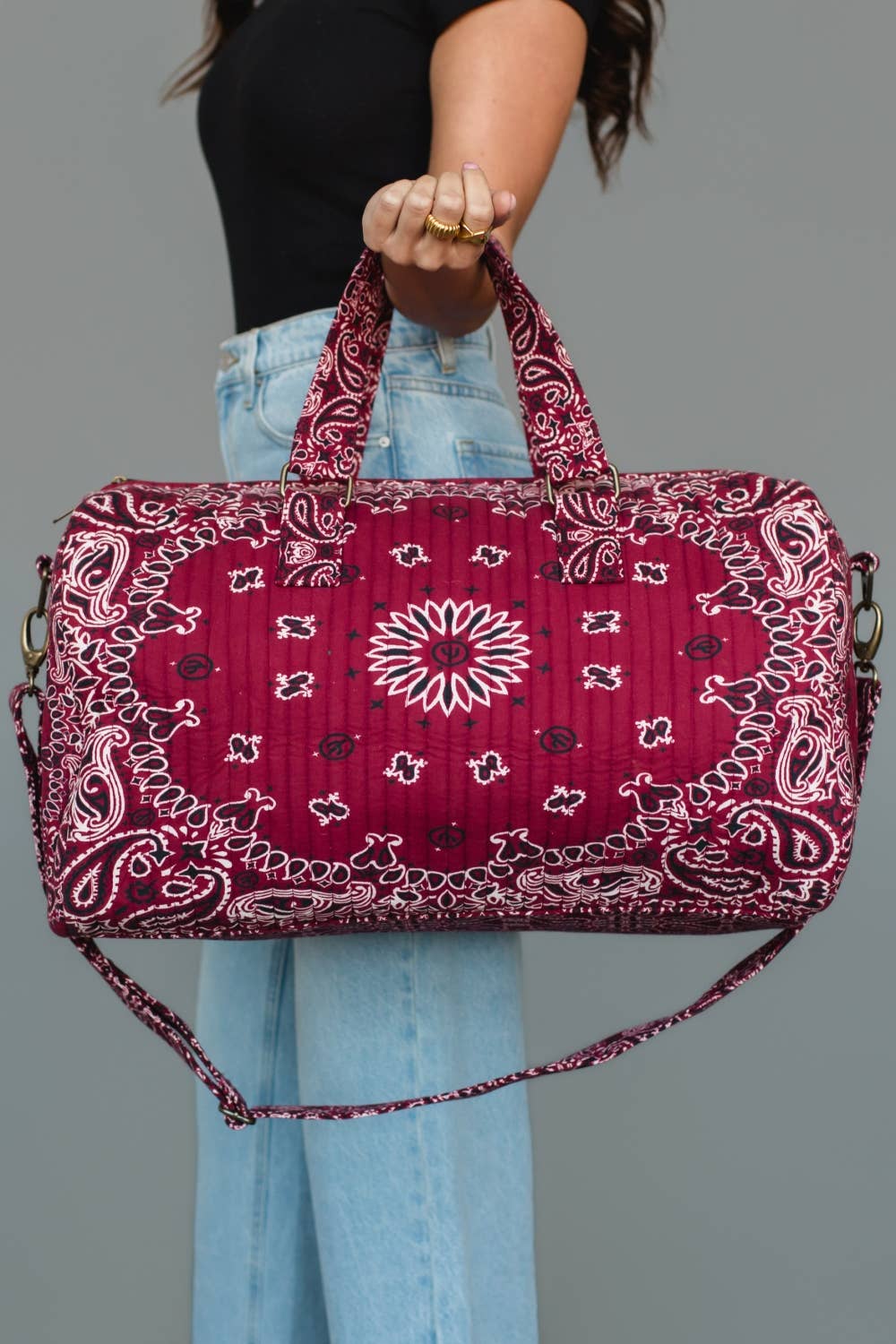 Burgundy Bandana Duffel