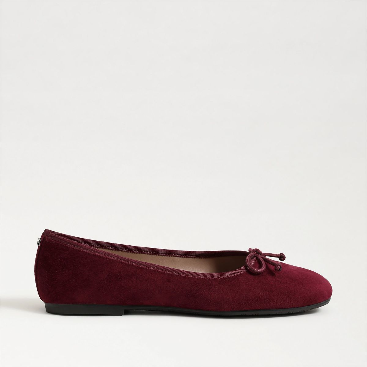 Alie Bow Ballet Flat in French Merlot by Sam Edelman — side profile showing the low heel