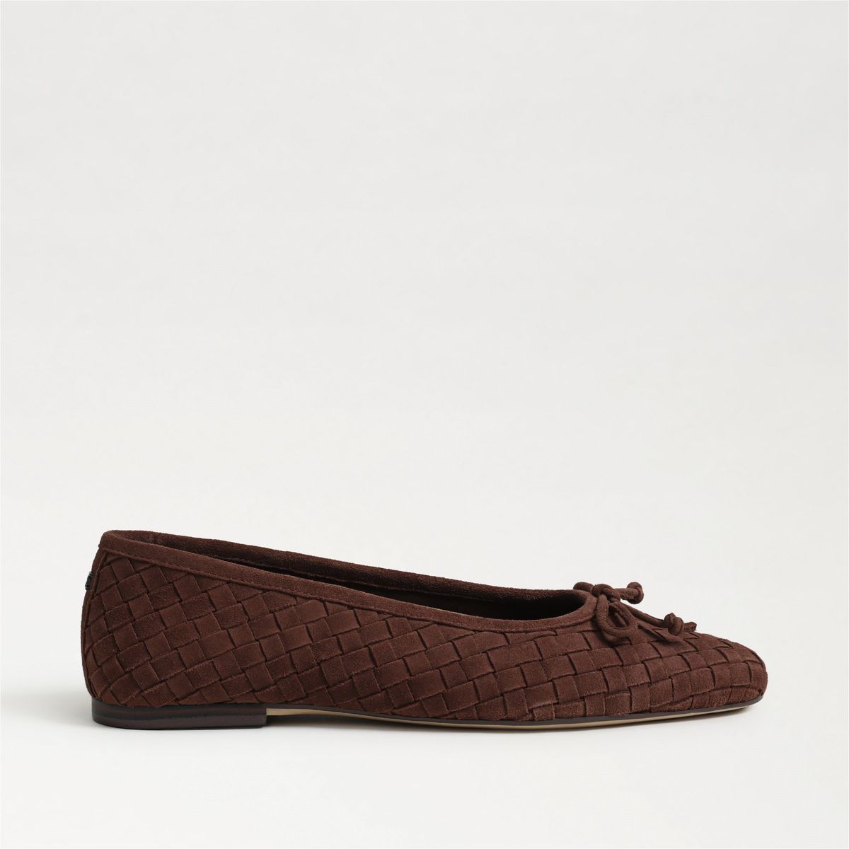 Ruthie Woven Ballet Flat in Ande Brown by Sam Edelman — side profile showing the low heel