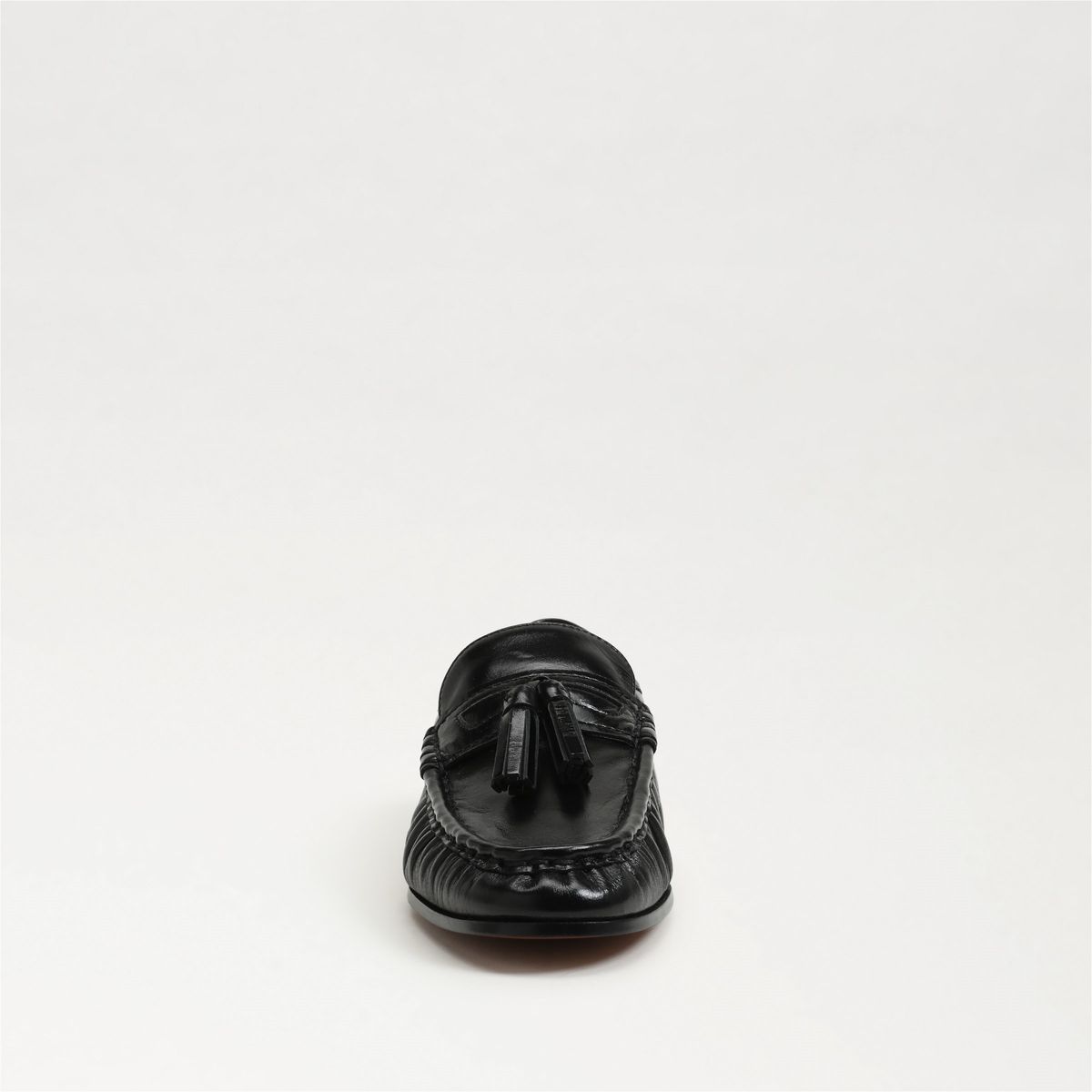 Lana Tassel Loafer in Black by Sam Edelman — front, tassels on the vamp