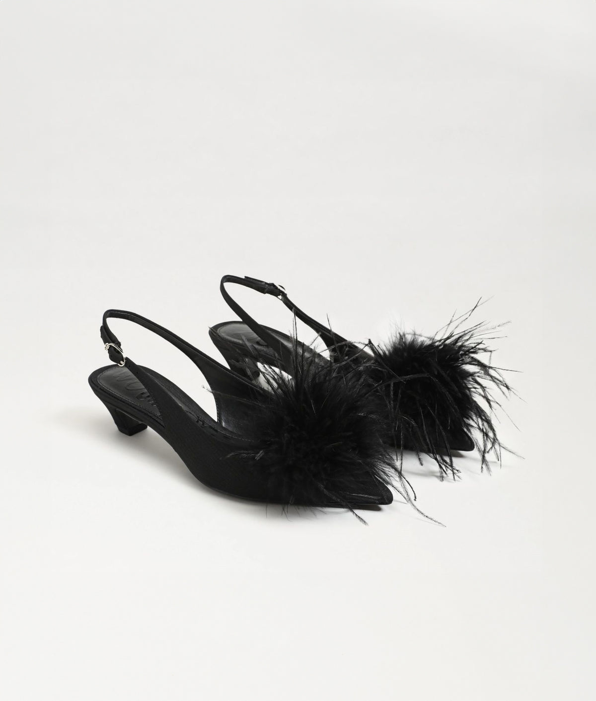 Finch Feather Slingback Pump in Black