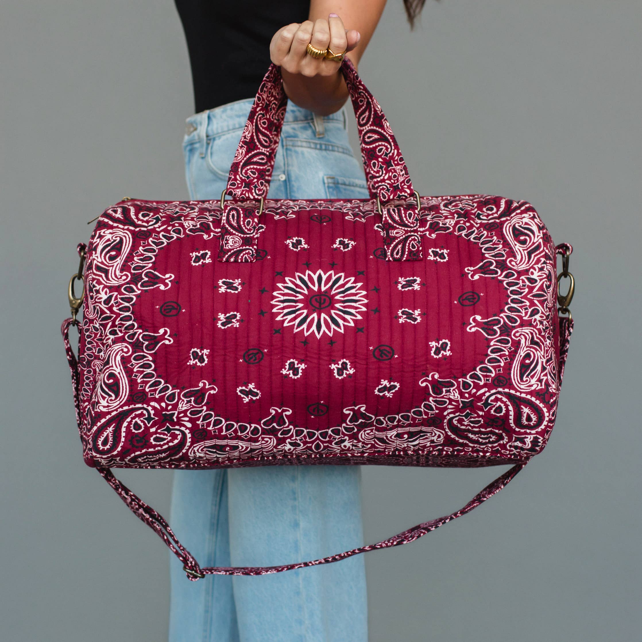 Burgundy Bandana Duffel