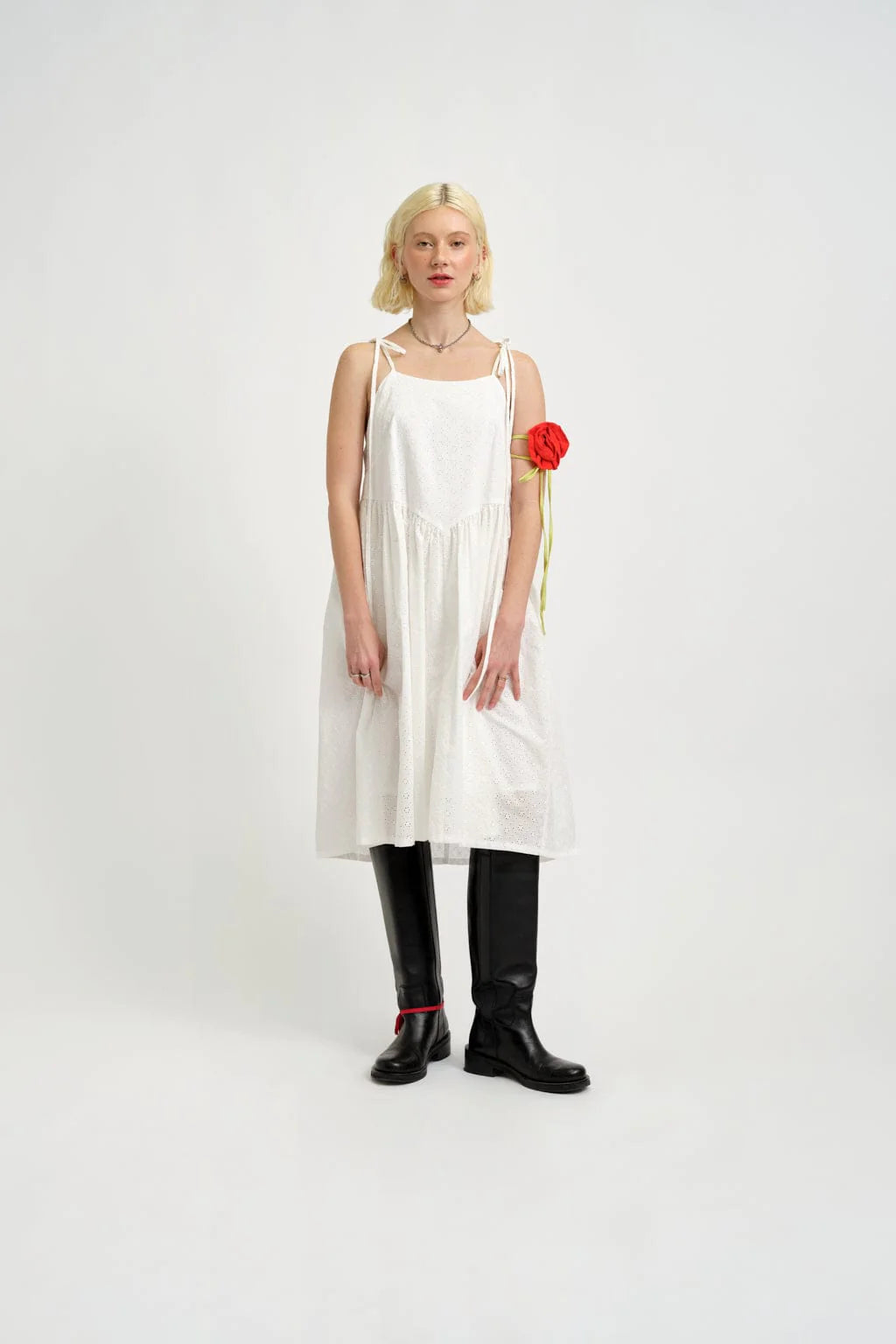 Amelie Dress in White Eyelet
