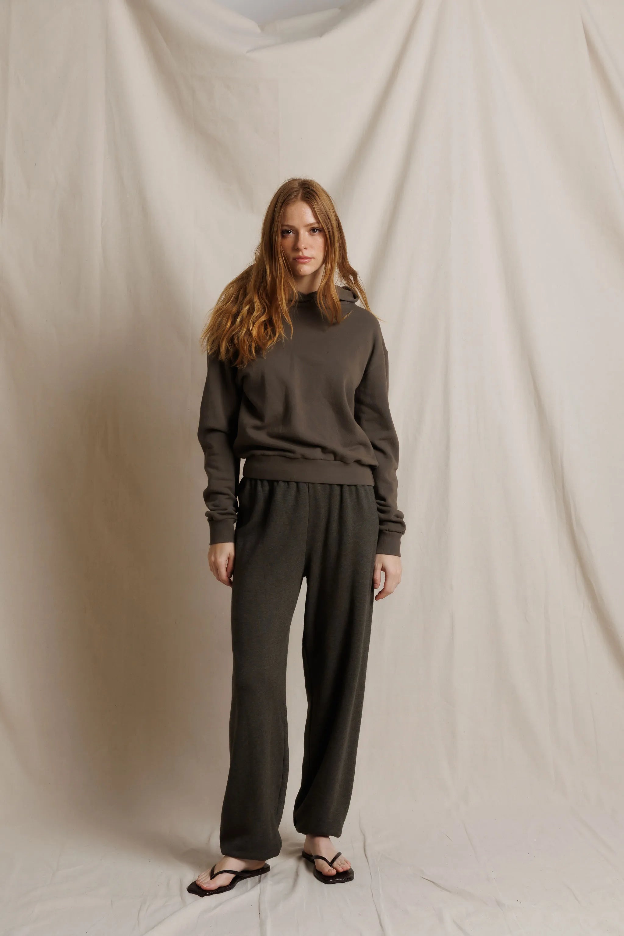 Heart Pullover Hoodie in Dark Olive view 2