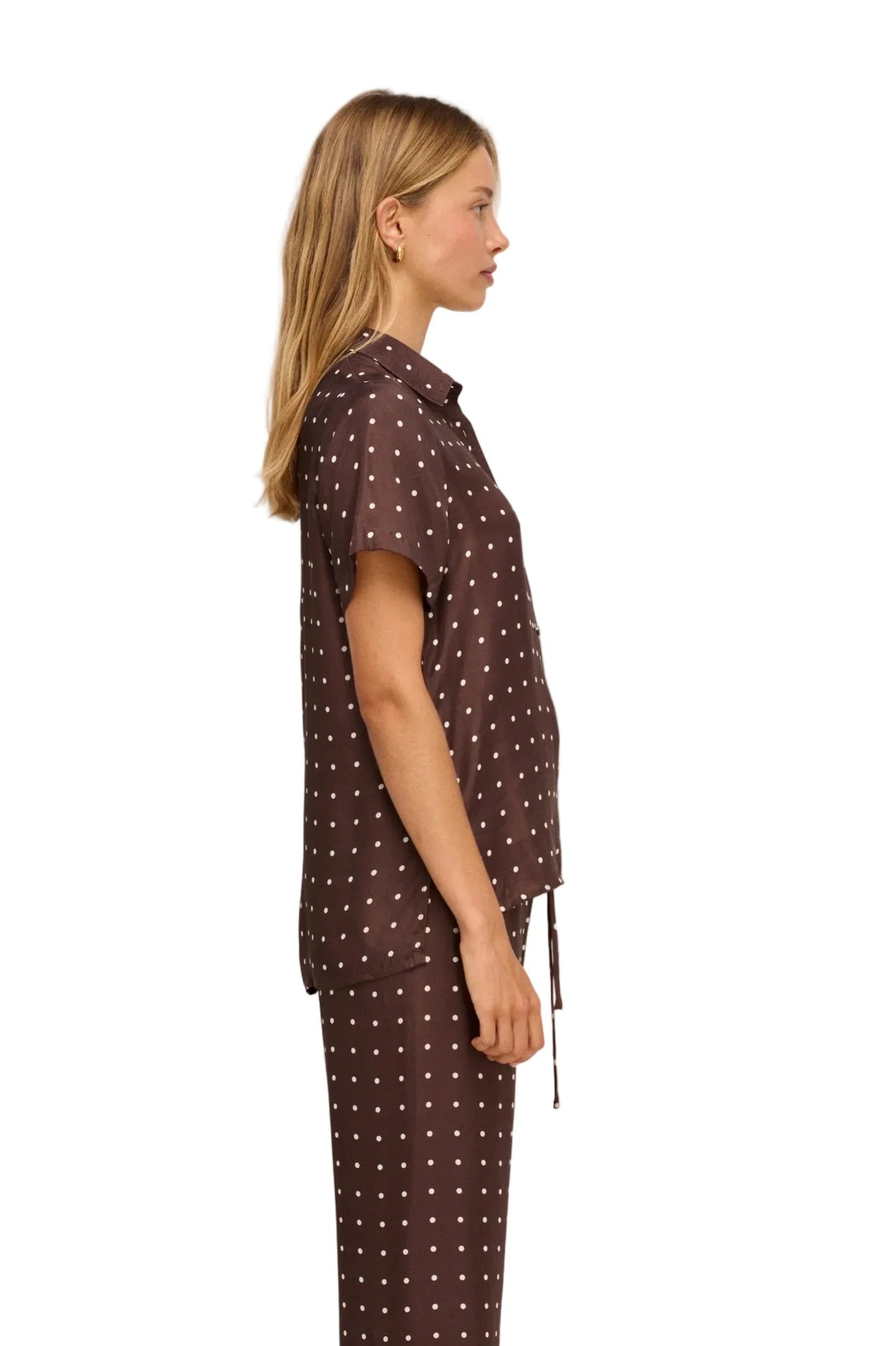 Polka Shirt in Chocolate