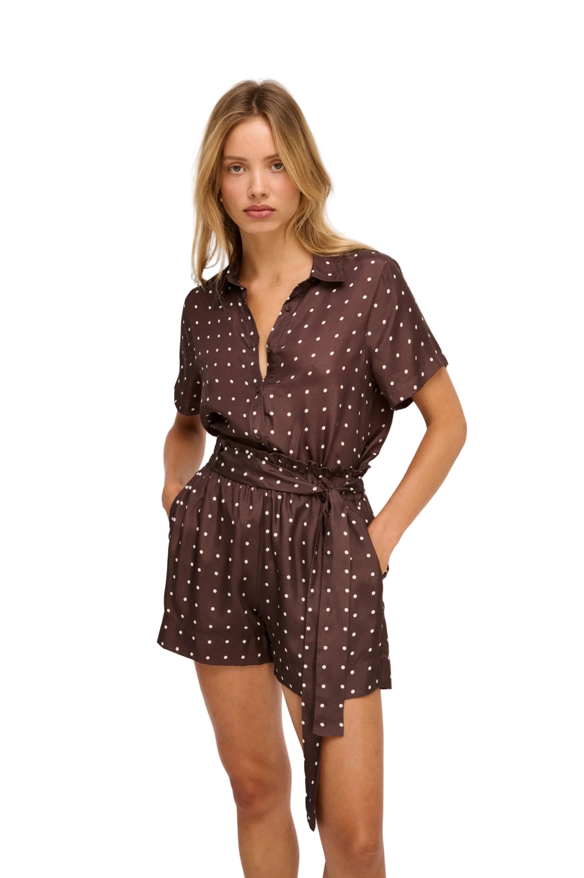 Polka Shorts in Chocolate