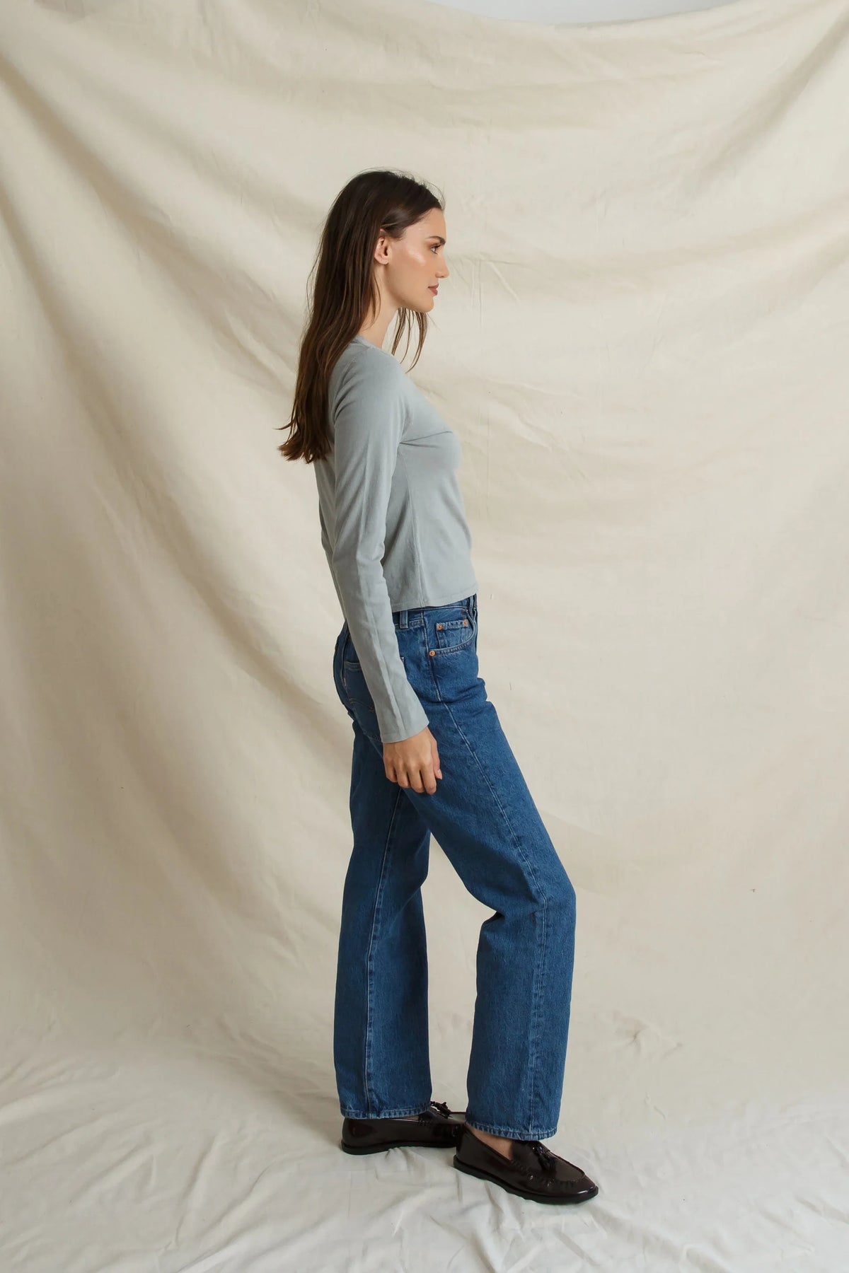 Lisa Long Sleeve Tee in Griffin Gray - view 5