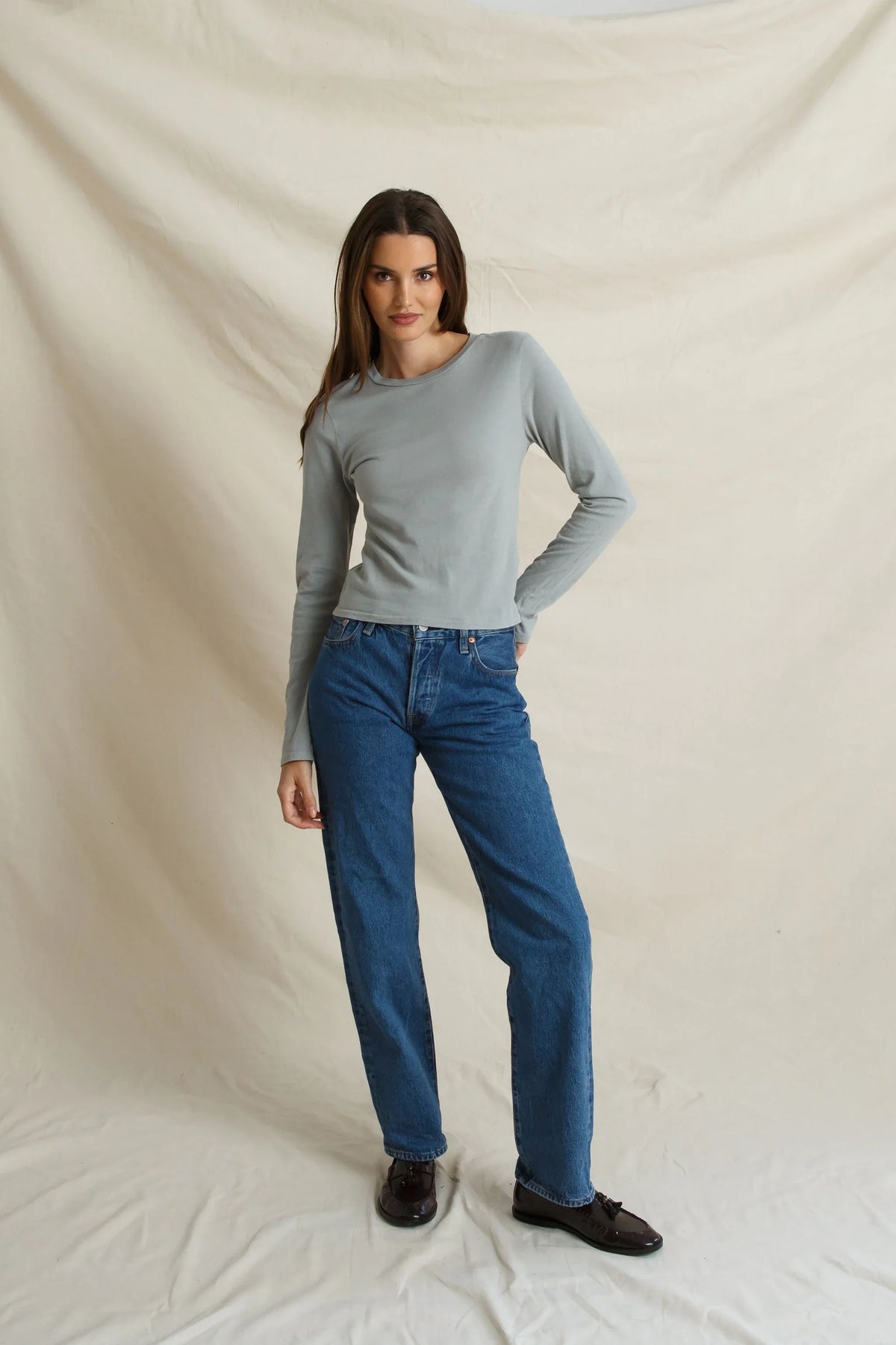 Lisa Long Sleeve Tee in Griffin Gray - view 4