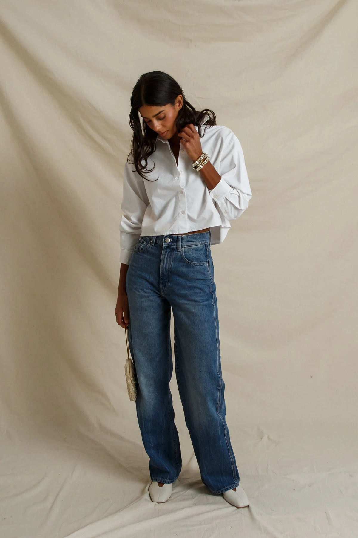 Naomi Button Down Shirt in White - view 3