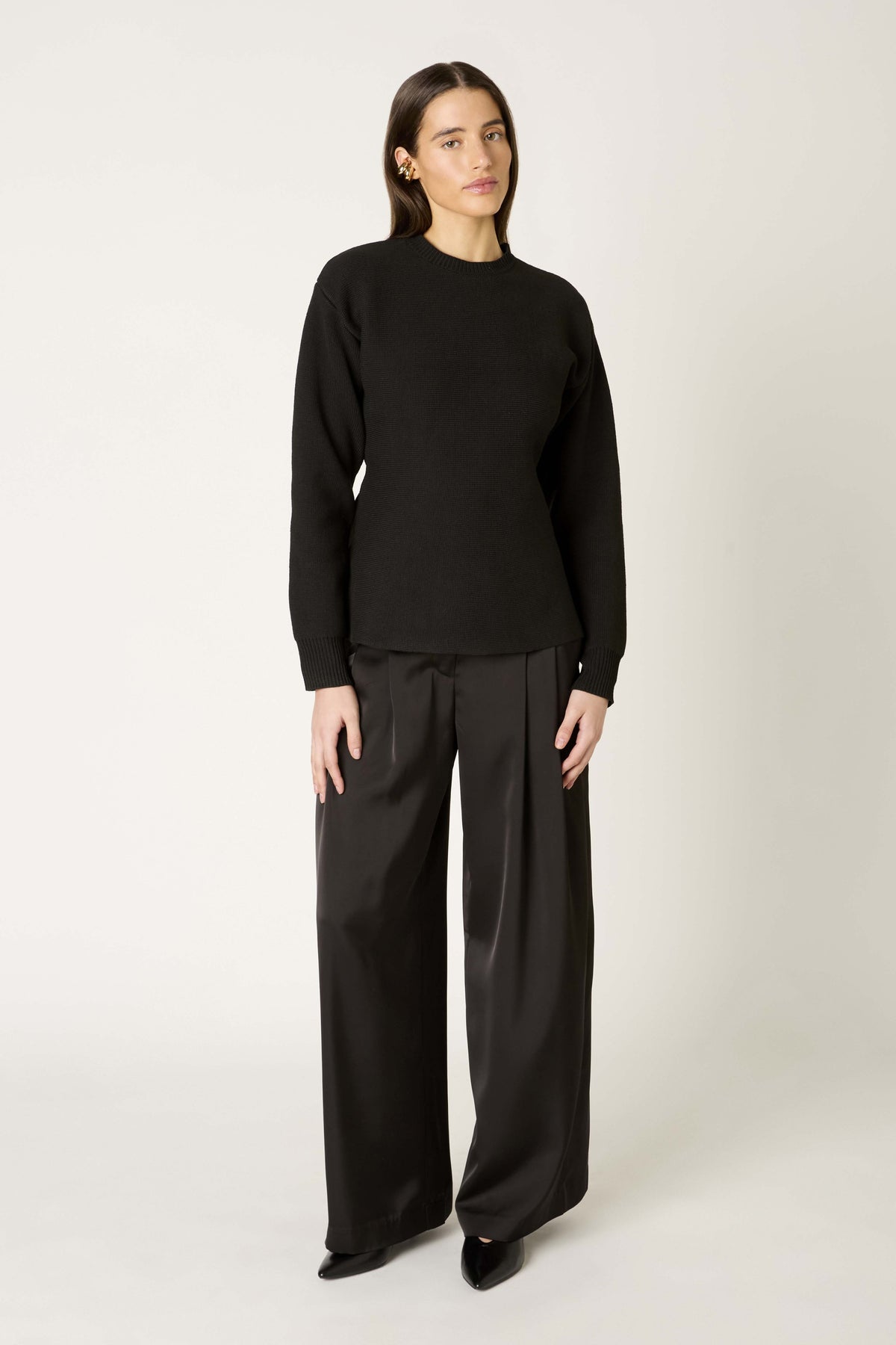 Emilia Sweater in Black — front