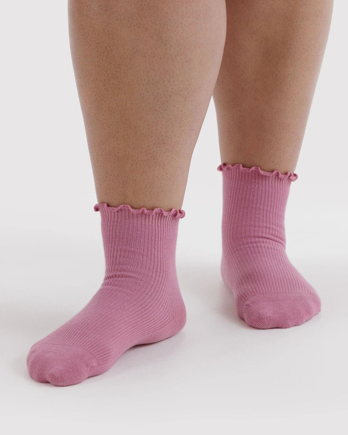 Lettuce Edge Sock Set of 2 in Wild Plum & Cherry — view 3
