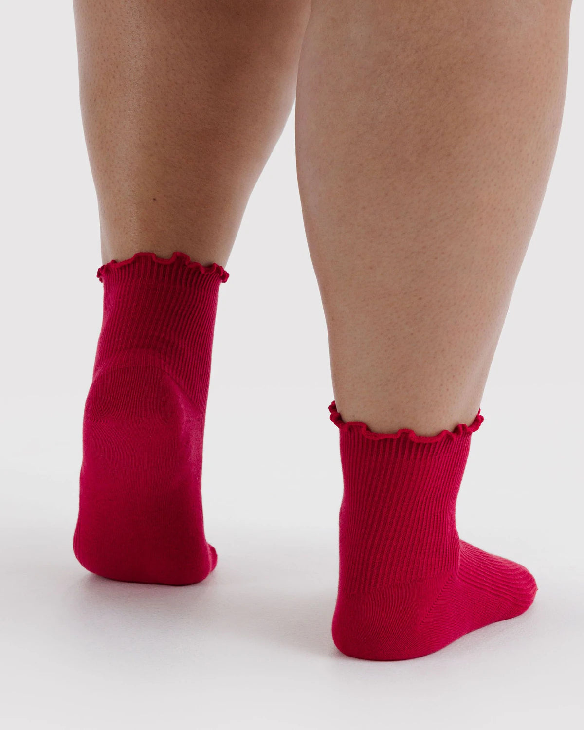 Lettuce Edge Sock Set of 2 in Wild Plum & Cherry