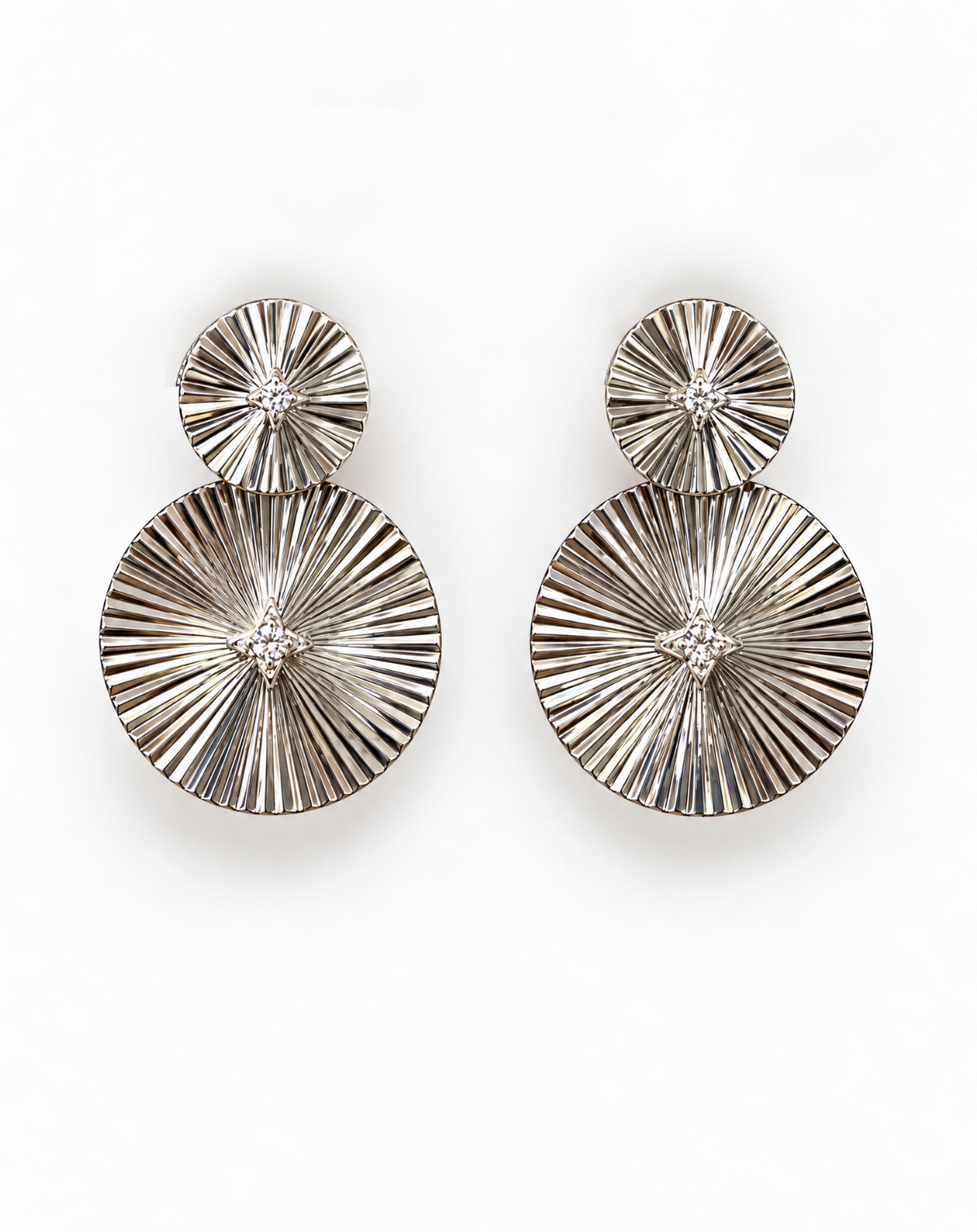 Sterling Silver Sunburst Earrings