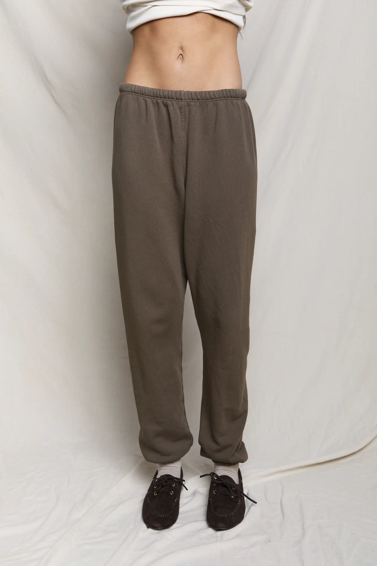 Stevie Easy Sweatpant in Dark Olive front view