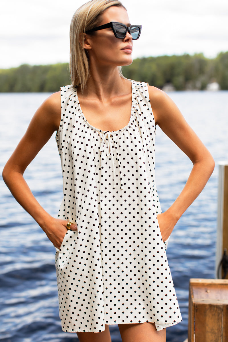 Atelier Scoop Dress in Ivory Dot