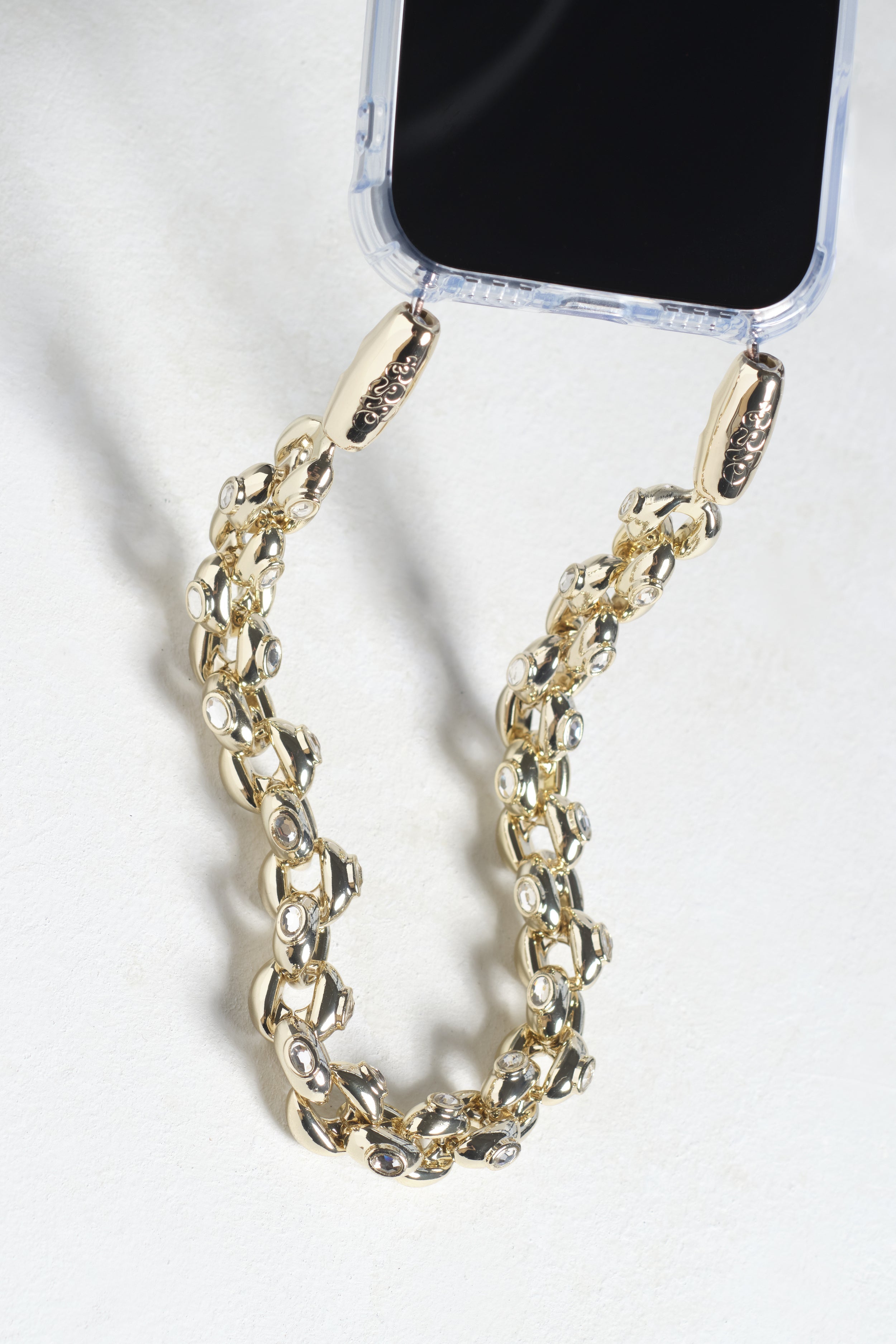 Bubble Chain Wristlet Phone Strap in Gold — view 4