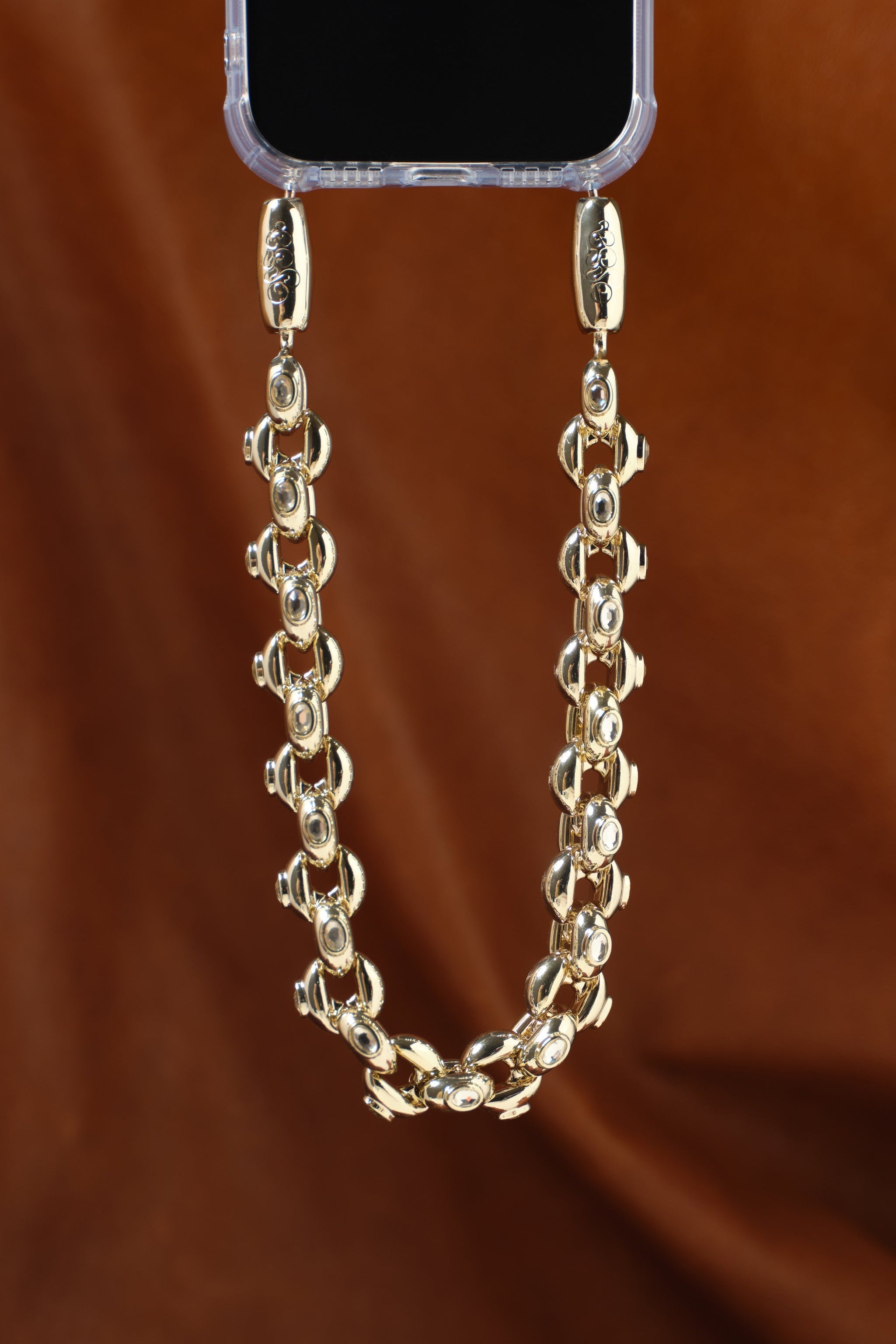 Bubble Chain Wristlet Phone Strap in Gold — view 5