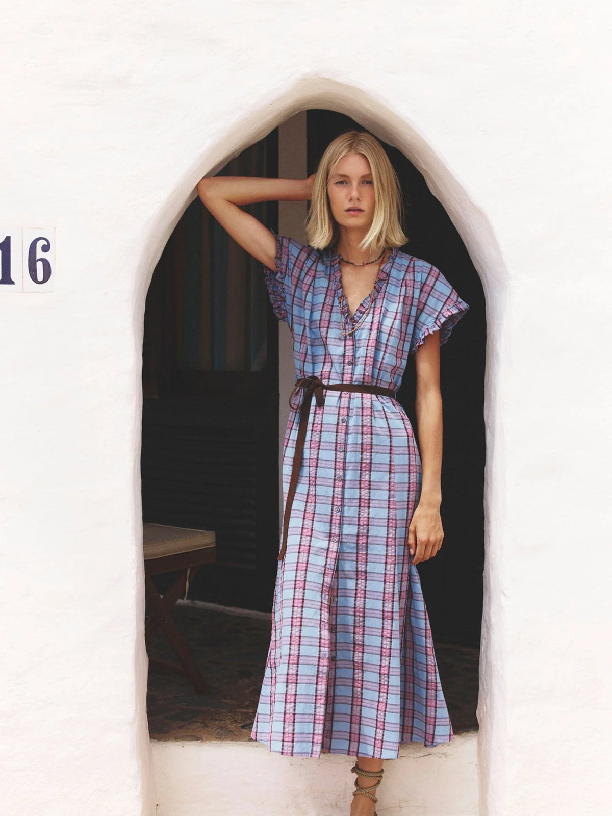 Dixie Dress in Lunar Blue — view 3