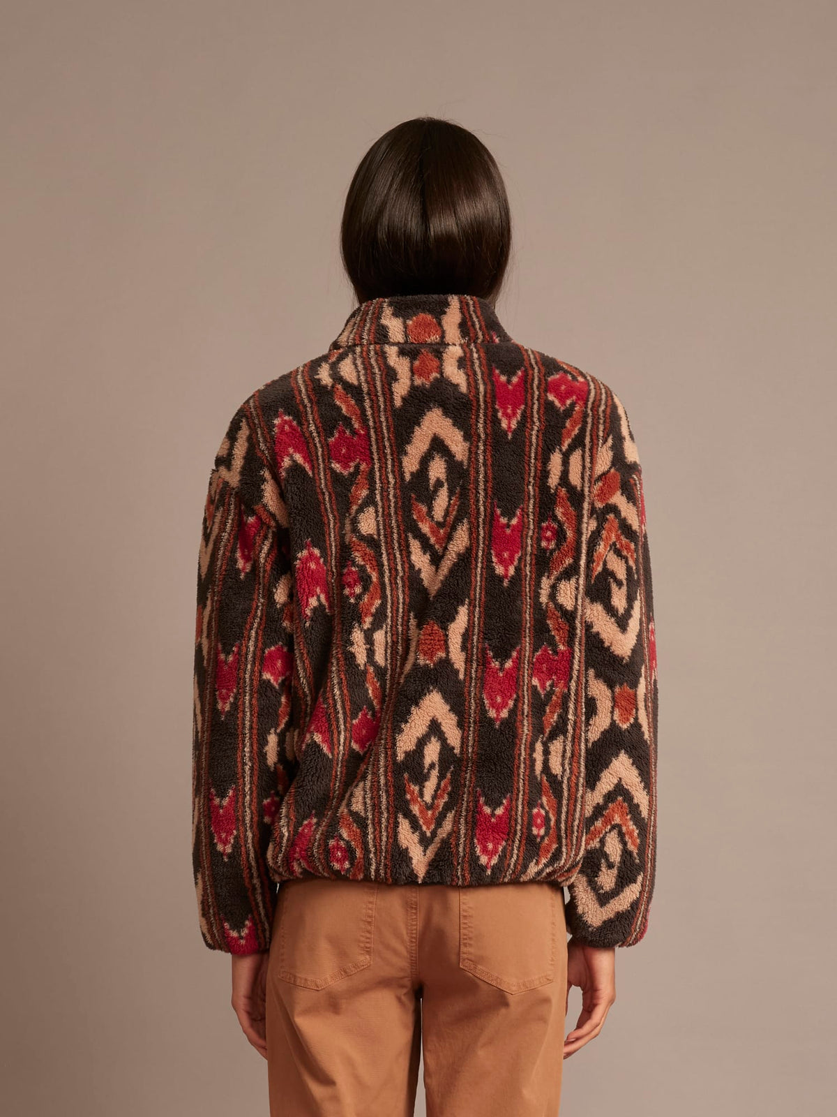 Ridge Pullover in Black Ikat — view 4