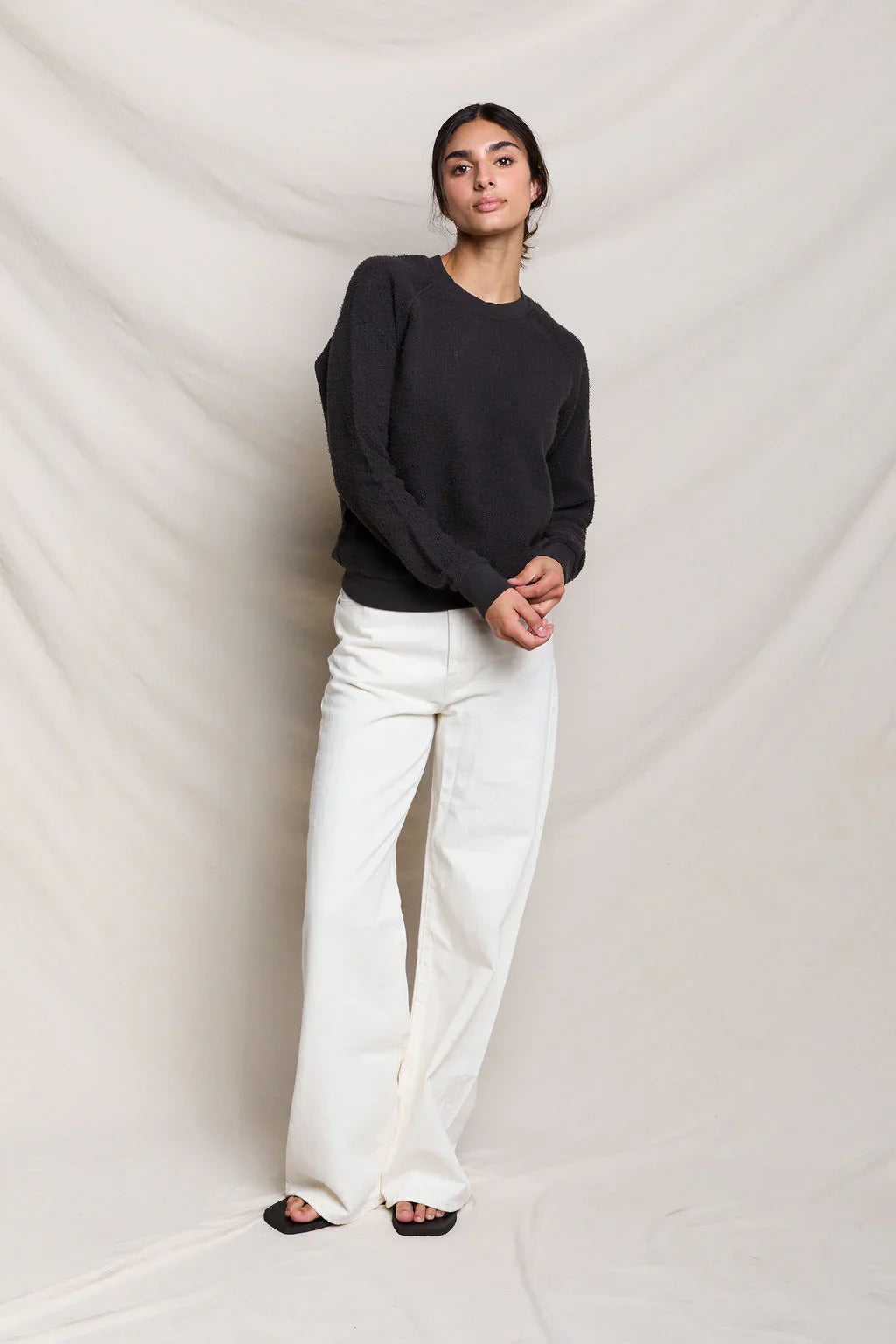 Ziggy Regular Fit Crew Neck Sweatshirt in Vintage Black — view 2