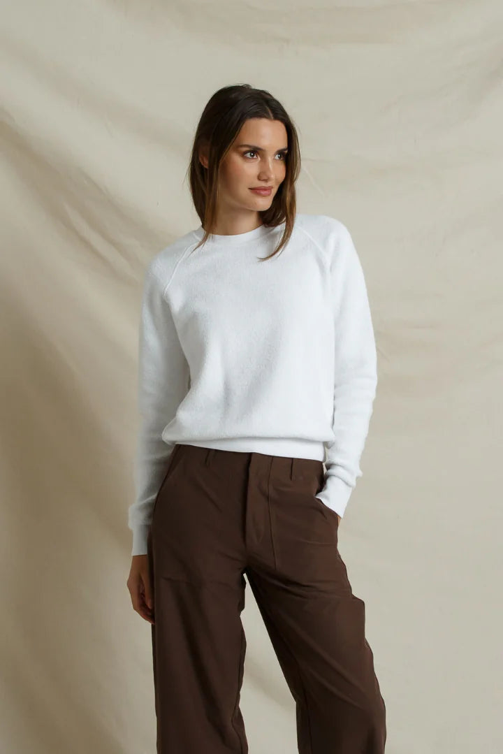 Perfect White Tee Ziggy crew neck sweatshirt in white — further view