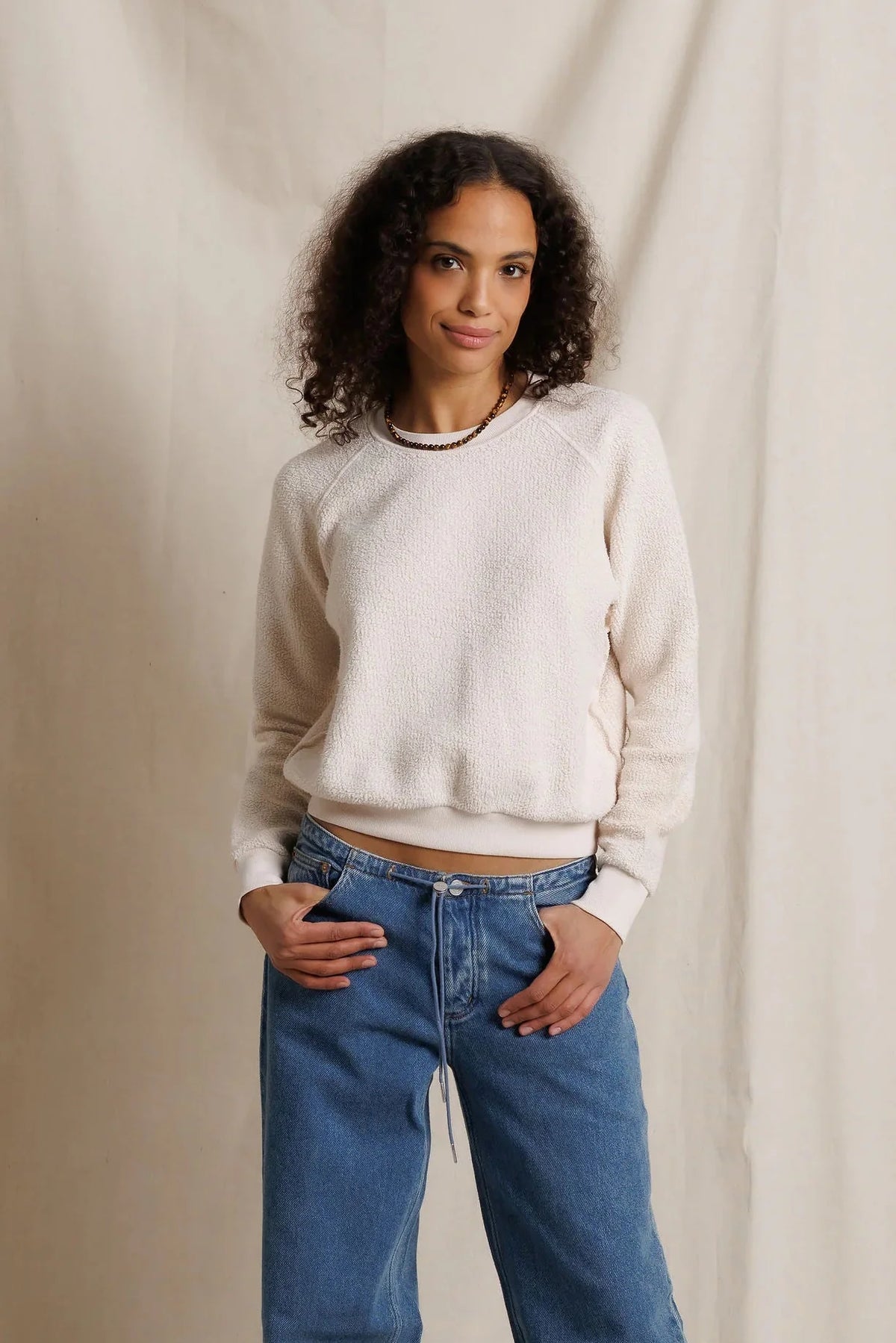 Perfect White Tee Ziggy Sweatshirt in Whitecap Grey, front