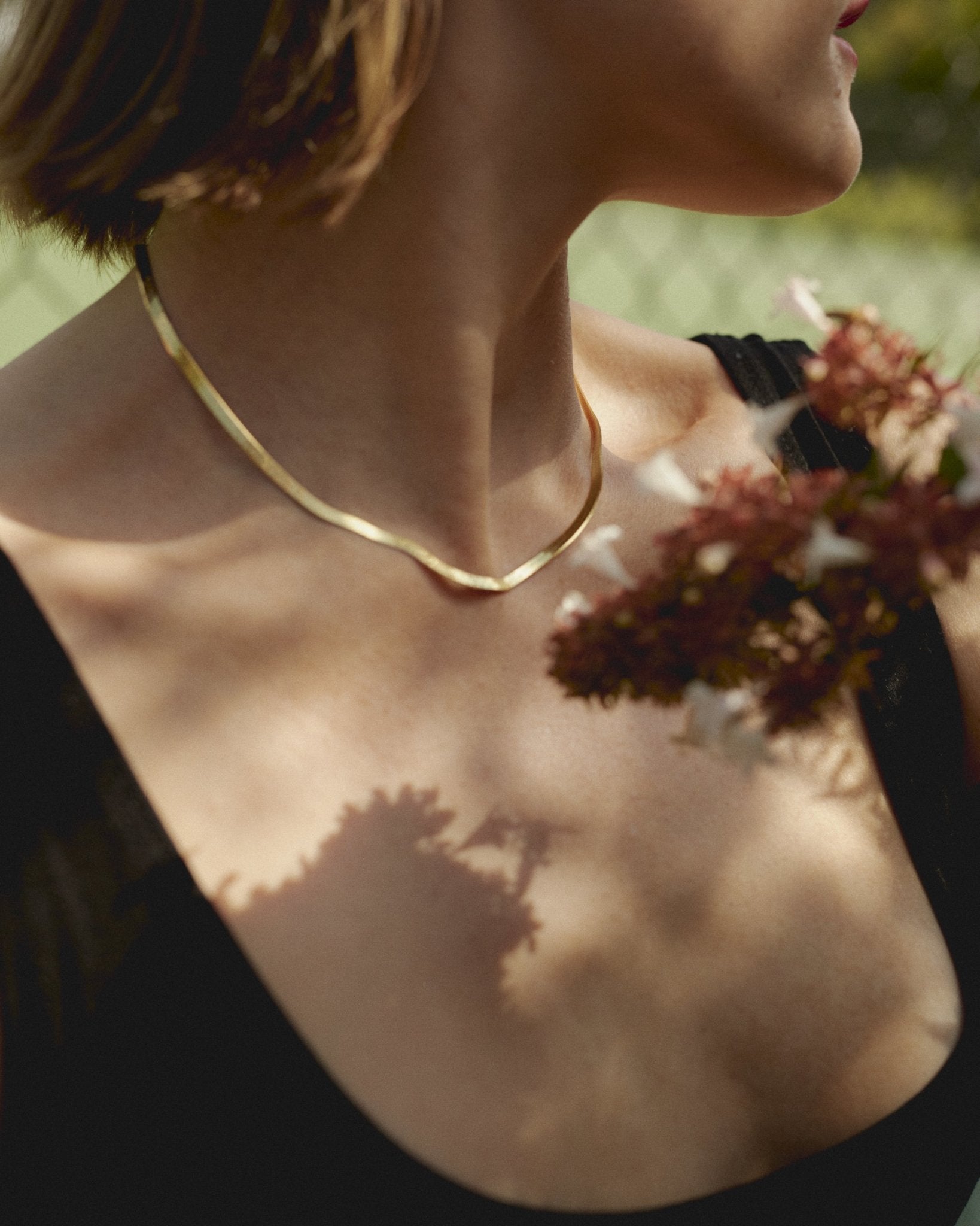 DEAR NEIGHBOR Thin Gold Herringbone Chain - Dear Neighbor
